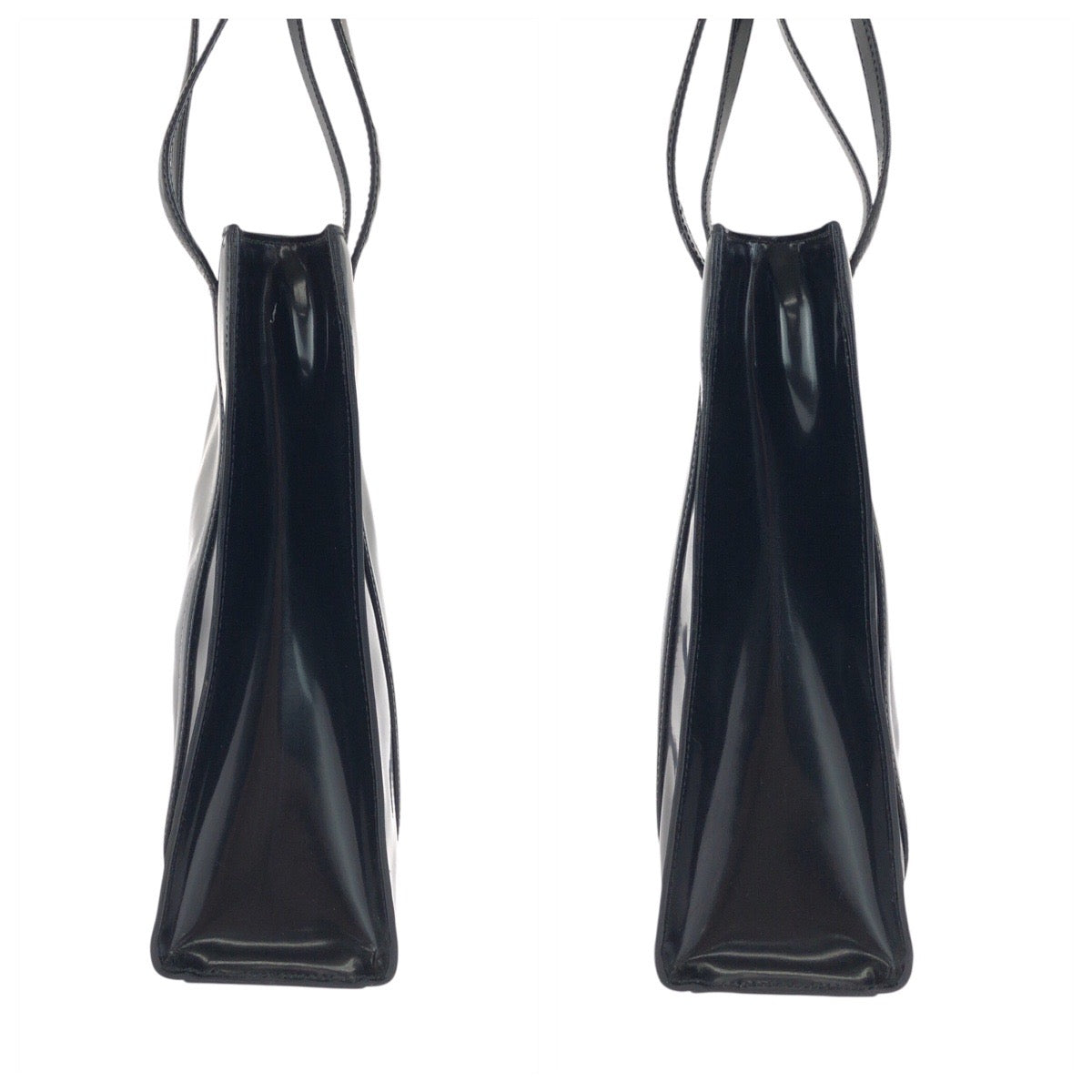 24403
PRADA プラダ ブラック 黒 シルバー金具 パテントレザー トートバッグ ショルダーバッグ レディース ABP36