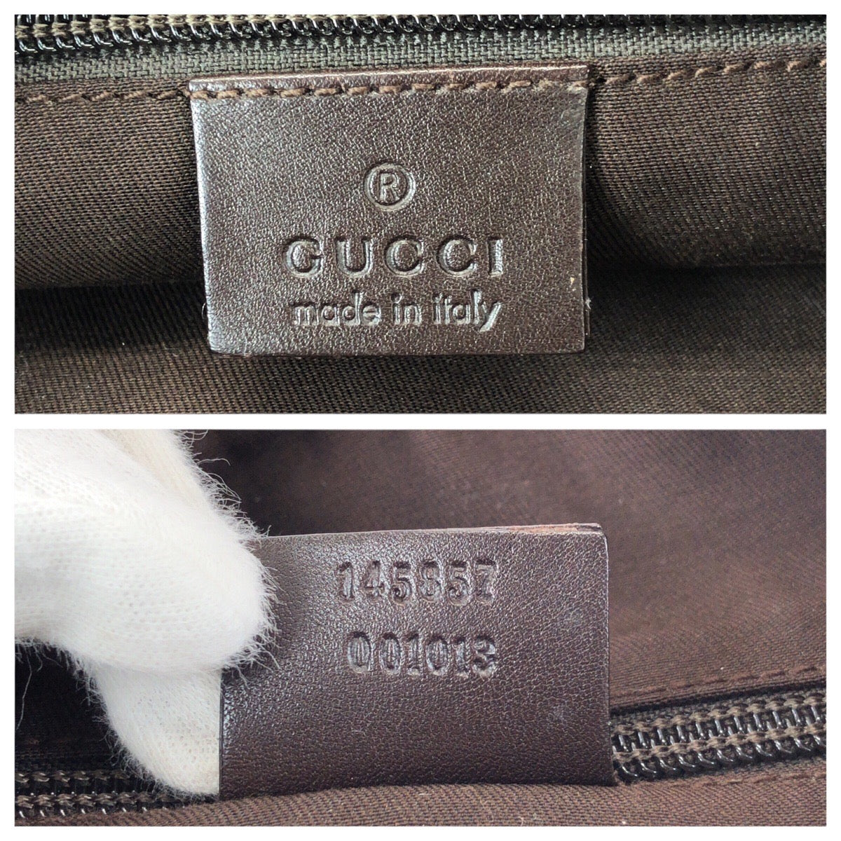 24404
GUCCI グッチ パンチング ベージュ ブラウン シルバー金具 GGキャンバス / レザー 145857 ショルダーバッグ メッセンジャーバッグ レディース AB28