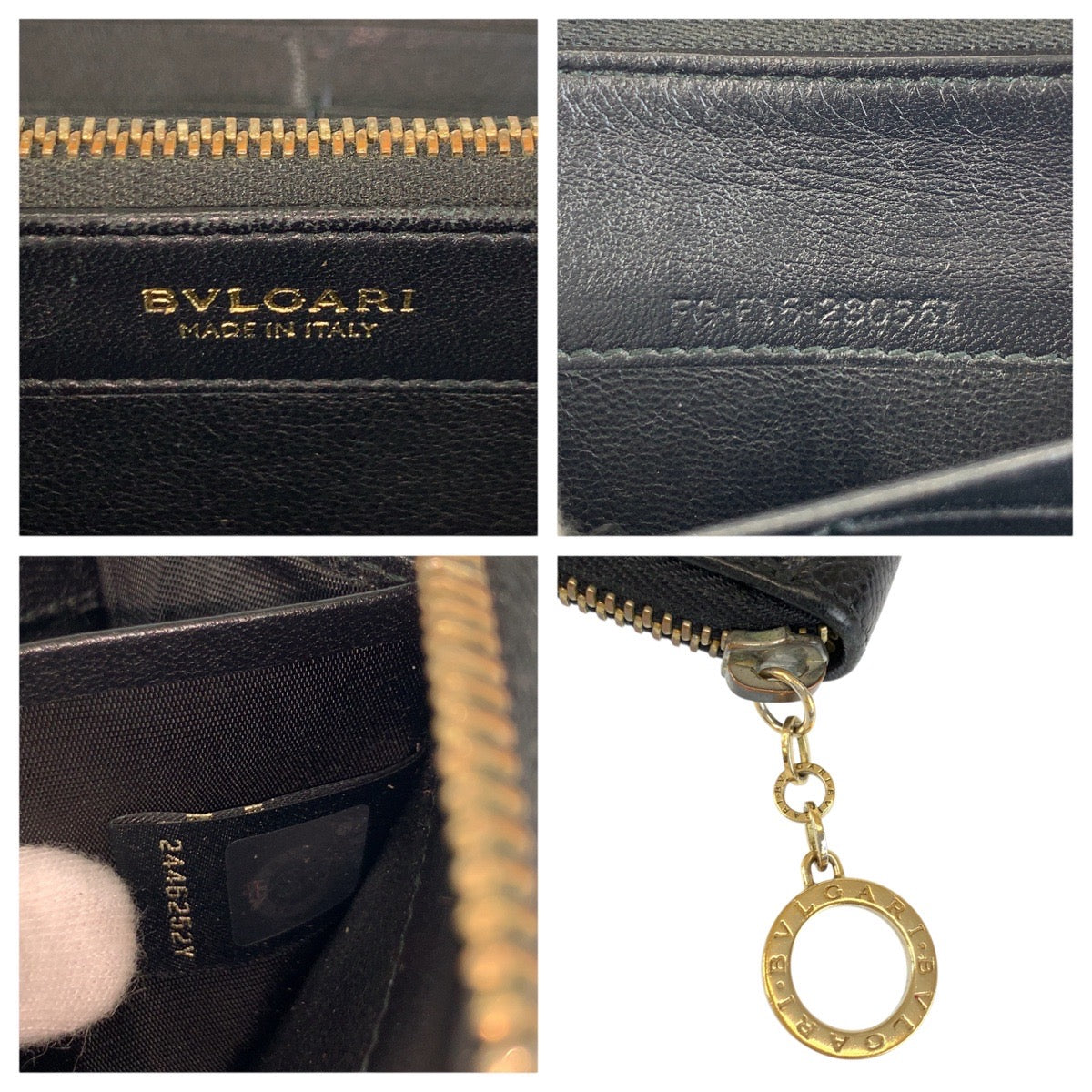 24406
BVLGARI ブルガリ ブラック 黒 ゴールド金具 レザー FG E16 280551 長財布 ロングウォレット メンズ ABP15