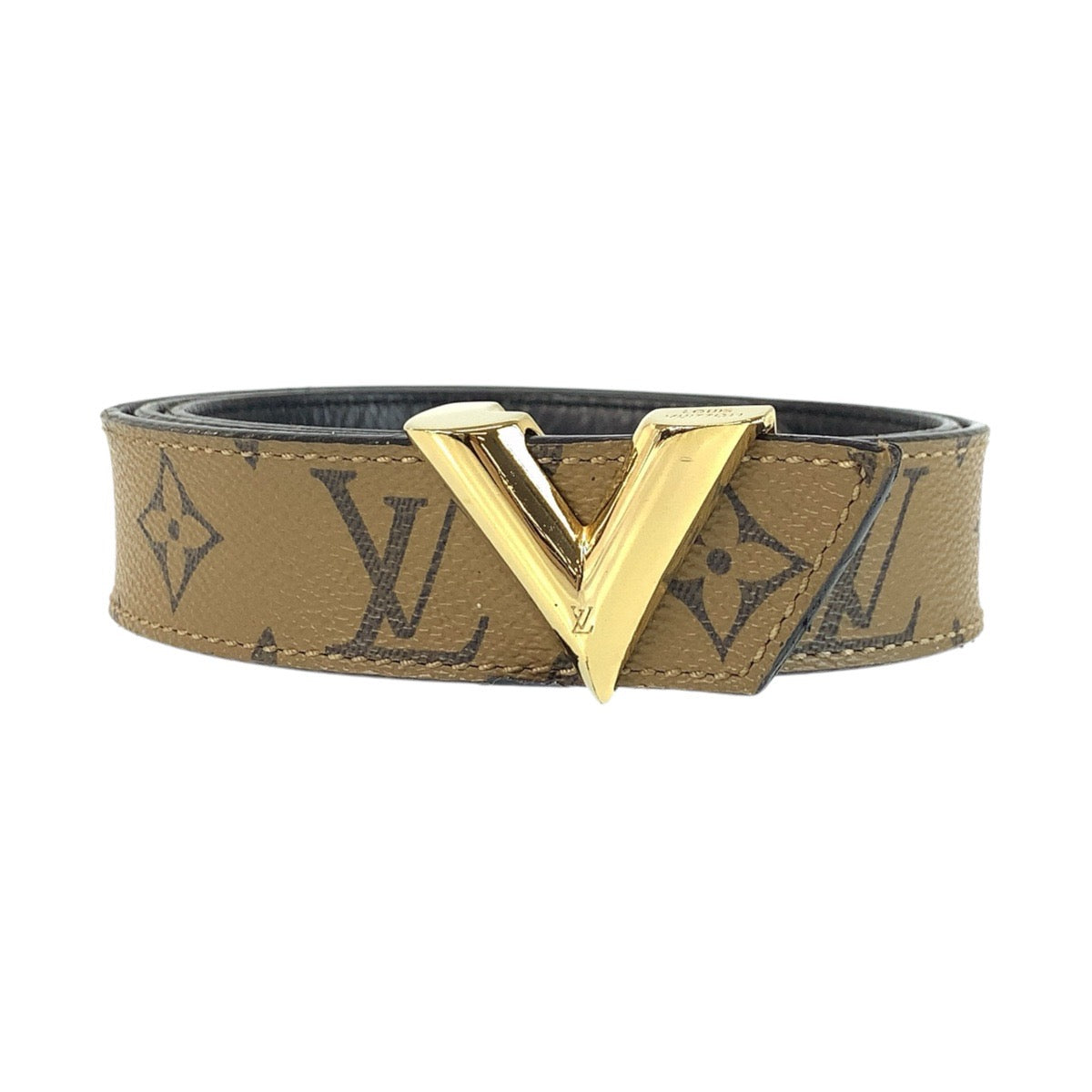 24409
LOUIS VUITTON ルイヴィトン モノグラムリバース サンチュール エセンシャルV 85cm/34インチ ブラウン ゴールド金具 レザー M9306 ベルト メンズ AB20