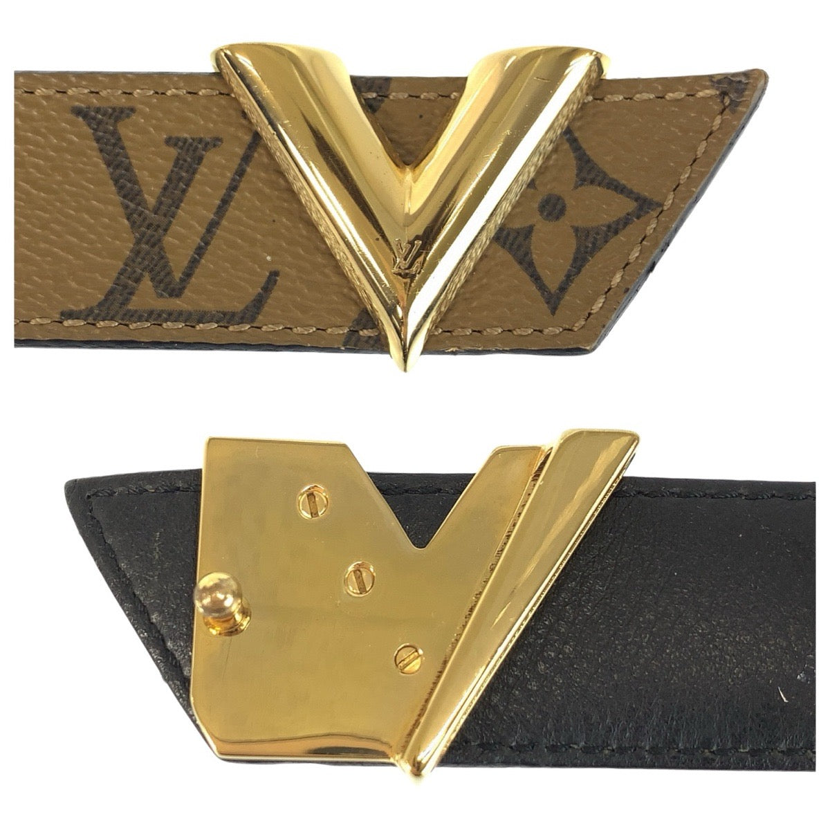24409
LOUIS VUITTON ルイヴィトン モノグラムリバース サンチュール エセンシャルV 85cm/34インチ ブラウン ゴールド金具 レザー M9306 ベルト メンズ AB20