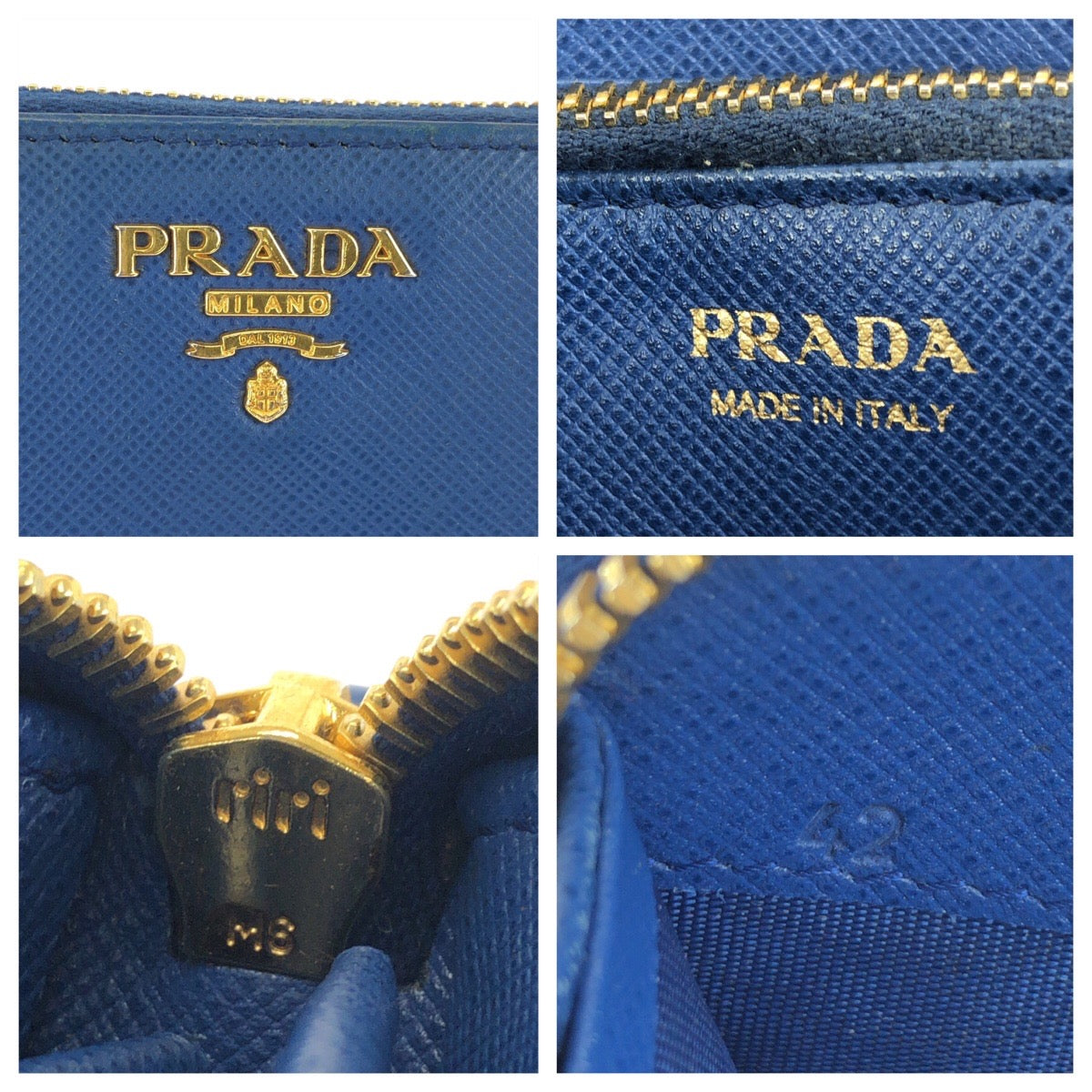 24411
PRADA プラダ サフィアーノ ラウンドファスナー ブルー ゴールド金具 レザー 長財布 ロングウォレット レディース ABP21