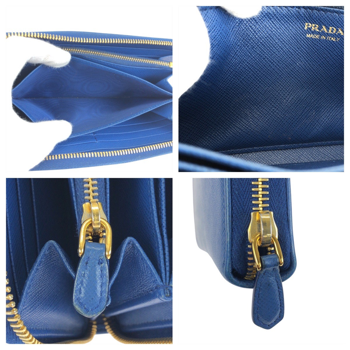 24411
PRADA プラダ サフィアーノ ラウンドファスナー ブルー ゴールド金具 レザー 長財布 ロングウォレット レディース ABP21