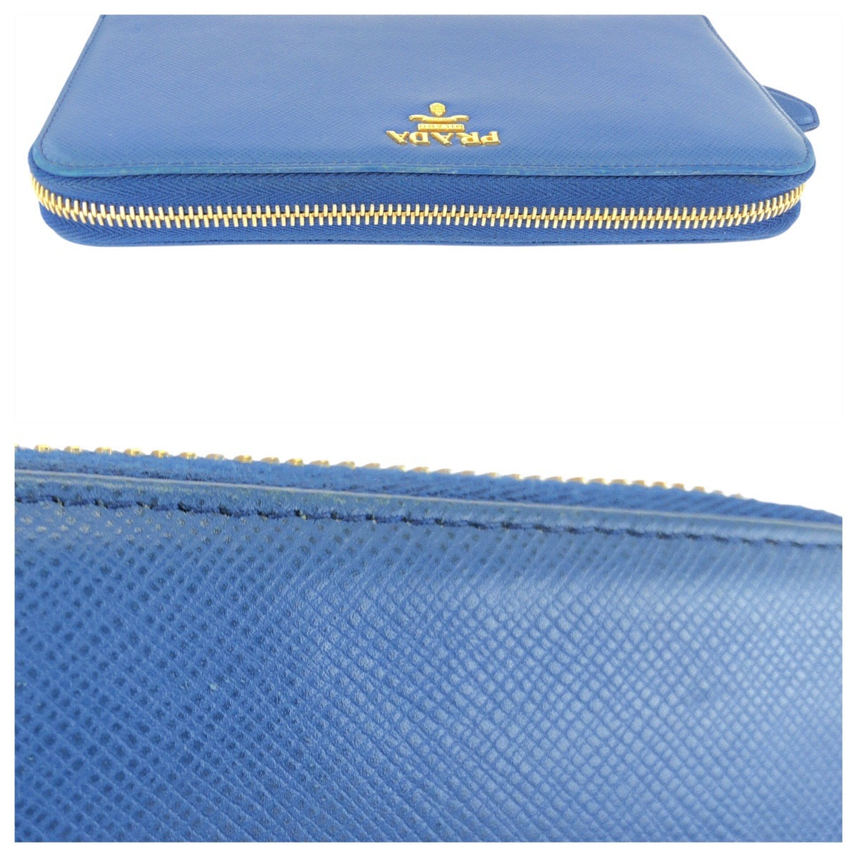 24411
PRADA プラダ サフィアーノ ラウンドファスナー ブルー ゴールド金具 レザー 長財布 ロングウォレット レディース ABP21