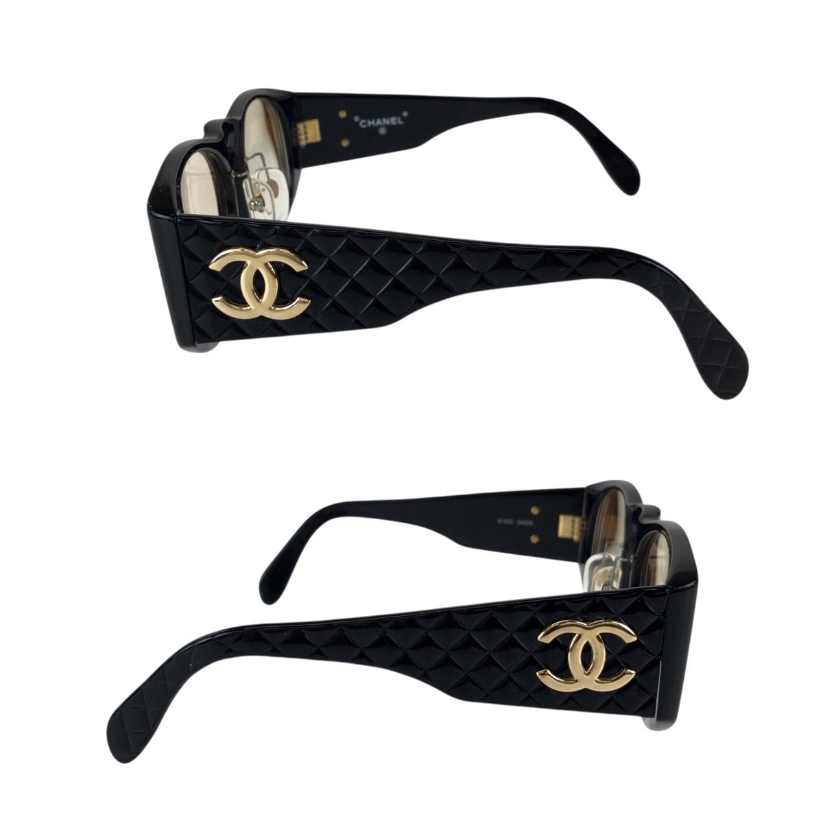 24419
CHANEL シャネル マトラッセ ココマーク ブラック 黒 ゴールド金具 プラスチック / メタル 01450 94305 サングラス メガネ 男女兼用 ウェリントン レディース ABP21