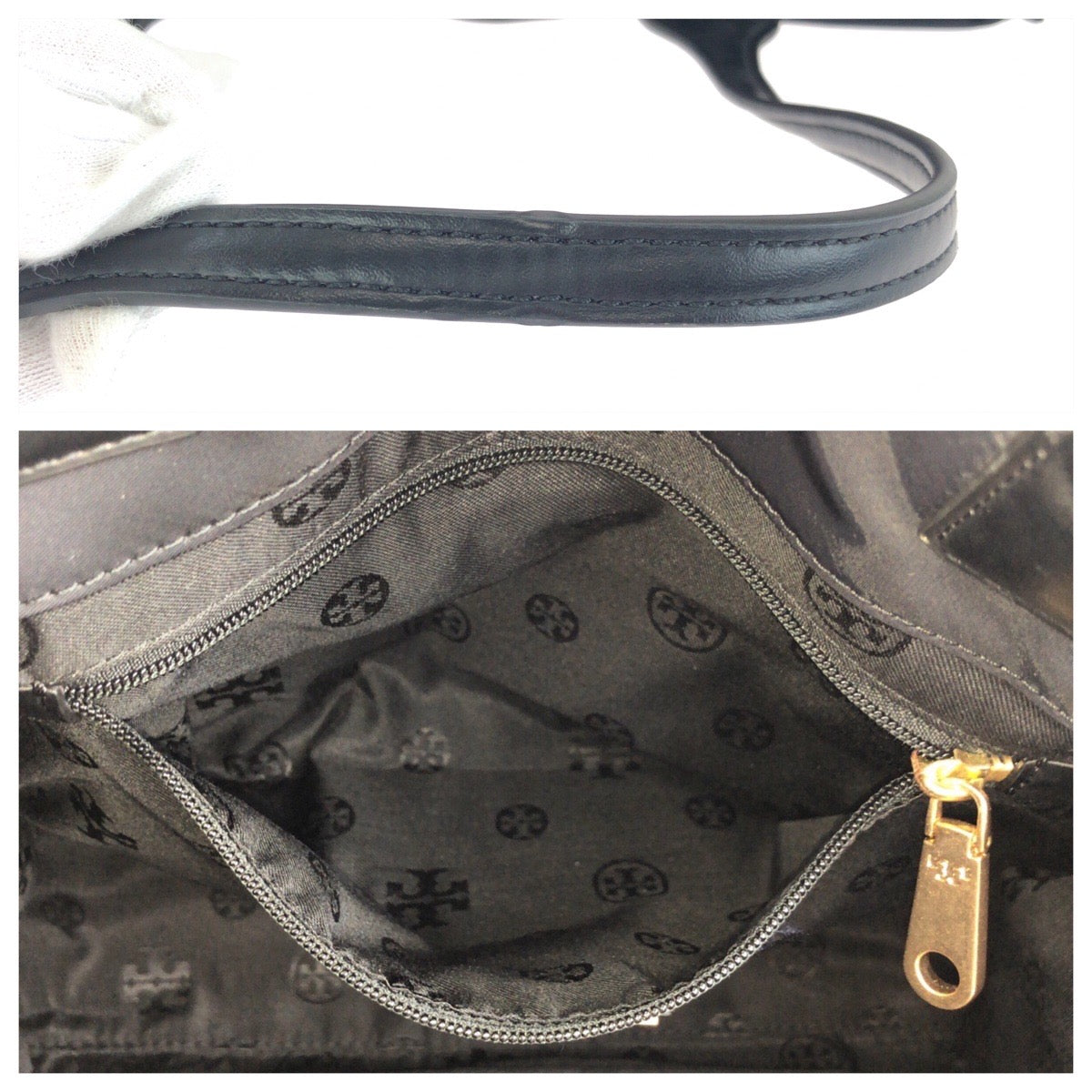 24420
Tory Burch トリーバーチ ブラック 黒 ゴールド金具 ナイロン / レザー トートバッグ ショルダーバッグ レディース ABP14