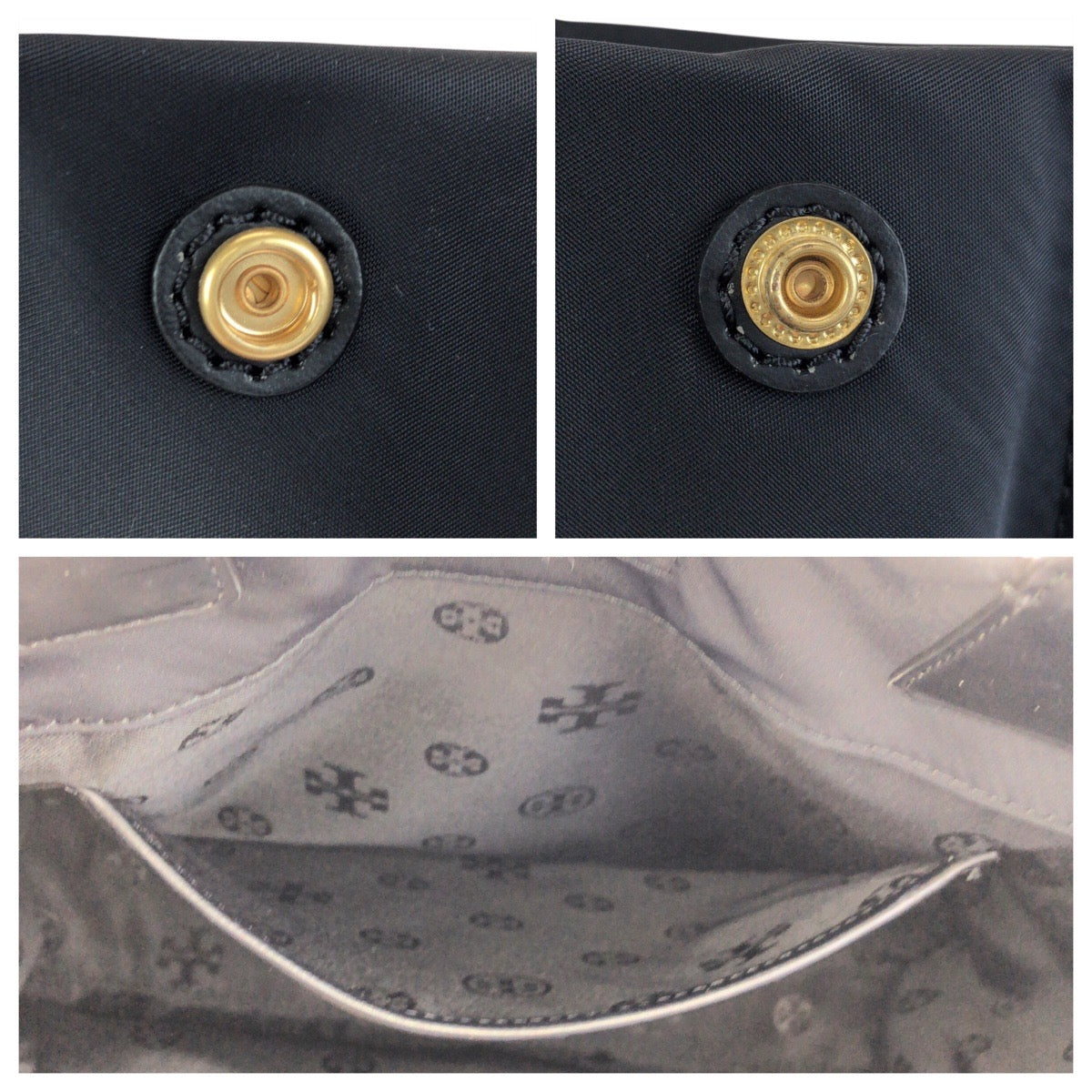 24420
Tory Burch トリーバーチ ブラック 黒 ゴールド金具 ナイロン / レザー トートバッグ ショルダーバッグ レディース ABP14