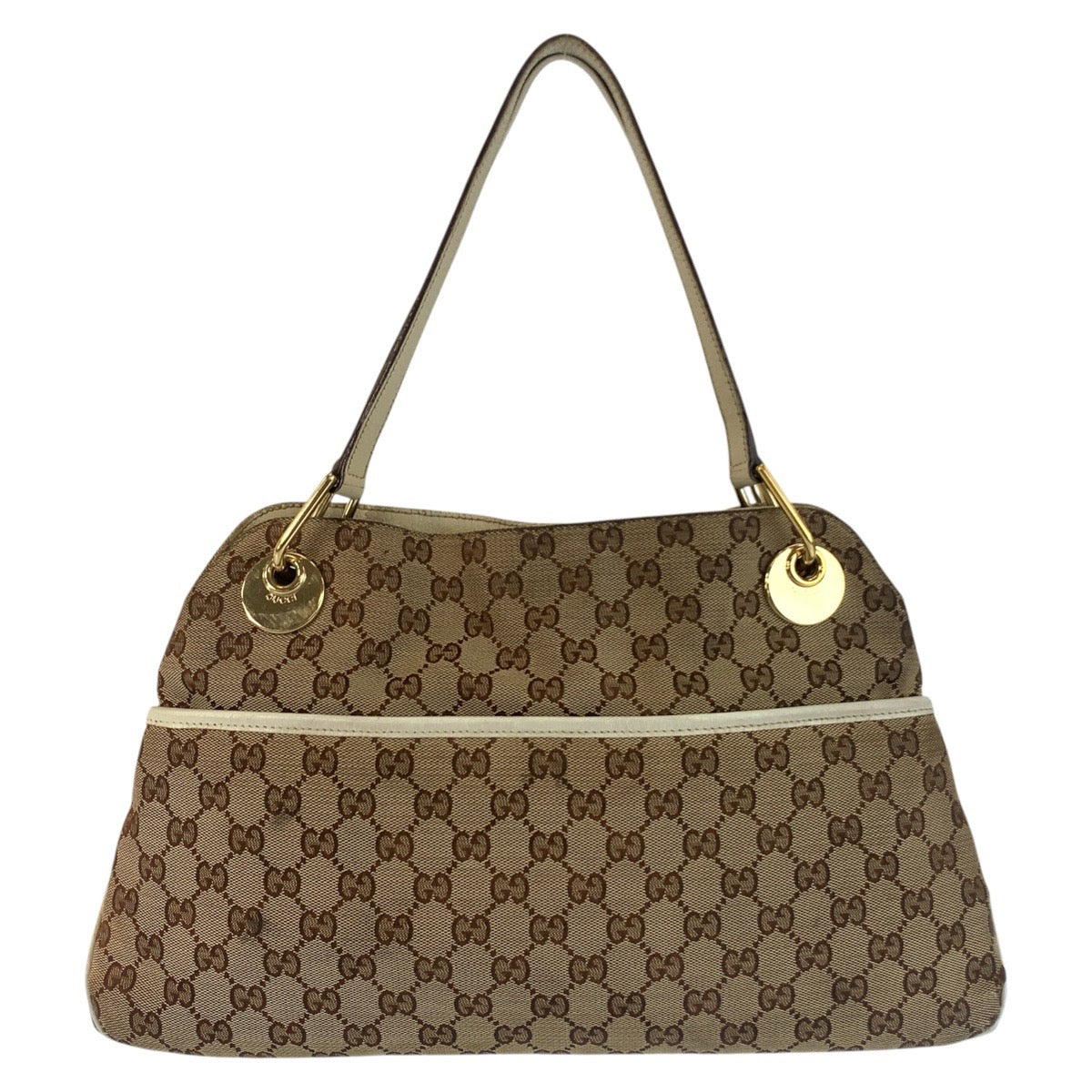 24423
GUCCI グッチ エクリプス ベージュ アイボリー ゴールド金具 GGキャンバス / レザー 121023 トートバッグ ショルダーバッグ レディース AB28