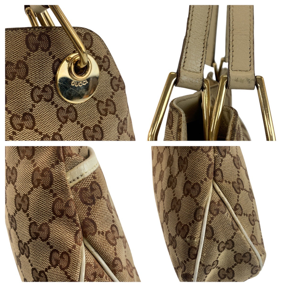 24423
GUCCI グッチ エクリプス ベージュ アイボリー ゴールド金具 GGキャンバス / レザー 121023 トートバッグ ショルダーバッグ レディース AB28