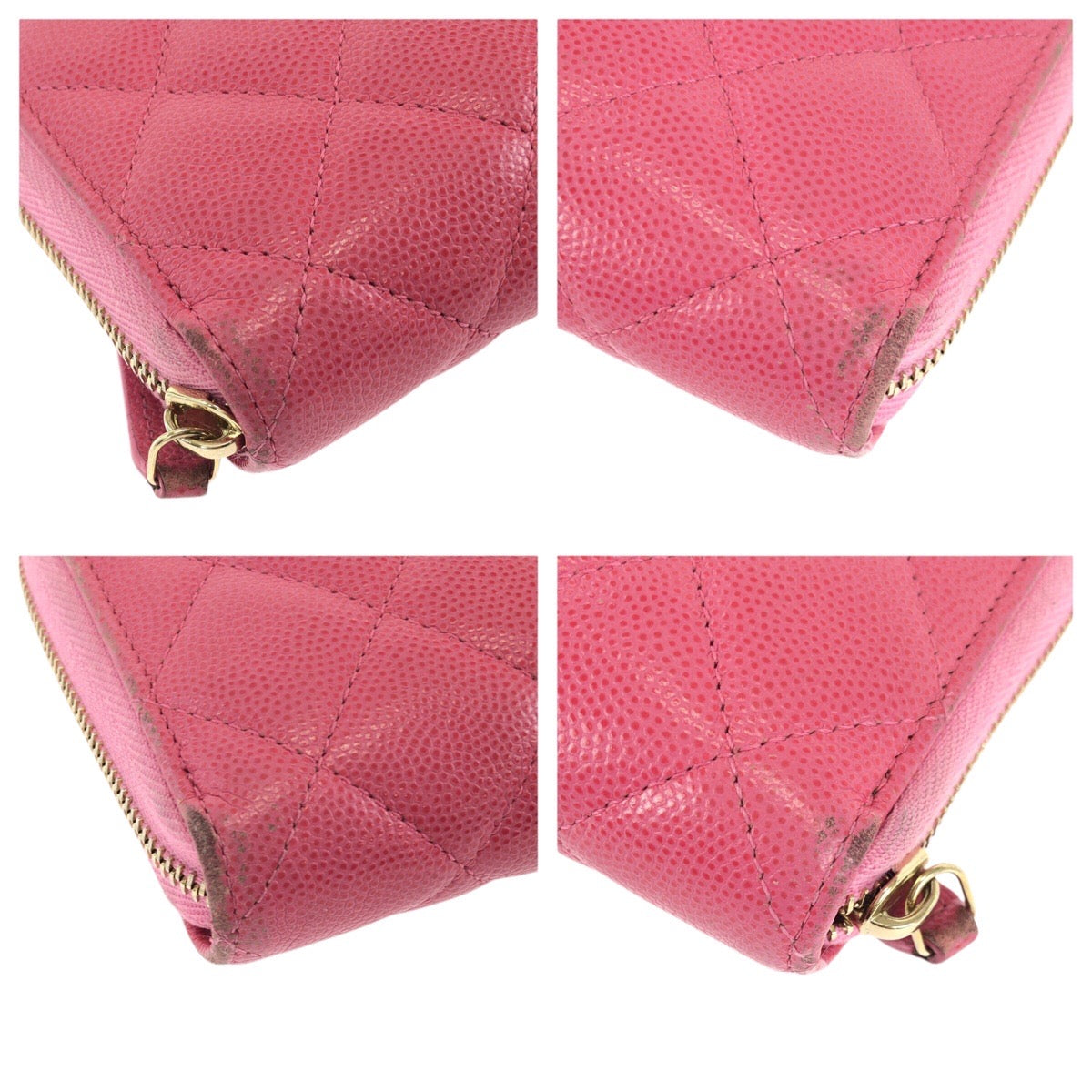 24424
CHANEL シャネル マトラッセ ココマーク ピンク ゴールド金具 キャビアスキン 長財布 ラウンドファスナー レディース ABP42