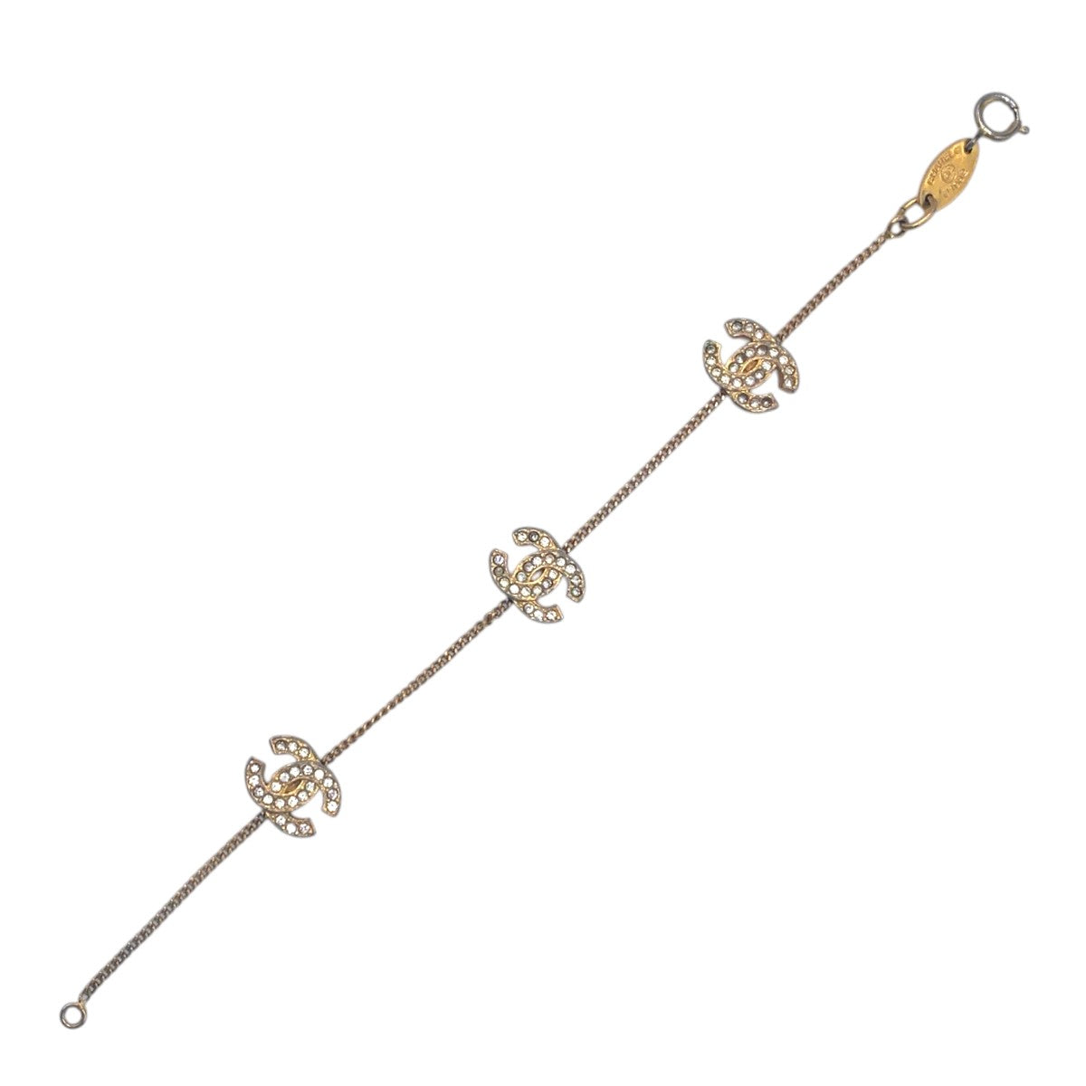 24425
CHANEL シャネル ラインストーン ゴールド メタル ブレスレット レディース AB30
