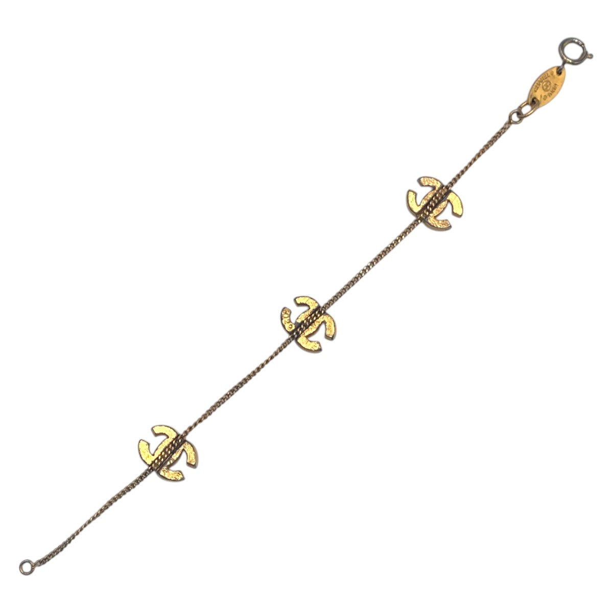 24425
CHANEL シャネル ラインストーン ゴールド メタル ブレスレット レディース AB30