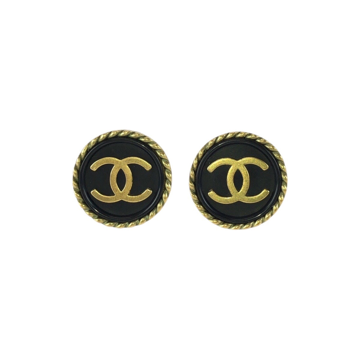 24426
CHANEL シャネル ヴィンテージ ココマーク ブラック 黒 ゴールド金具 メッキ イヤリング 94 A刻印 レディース ABP30