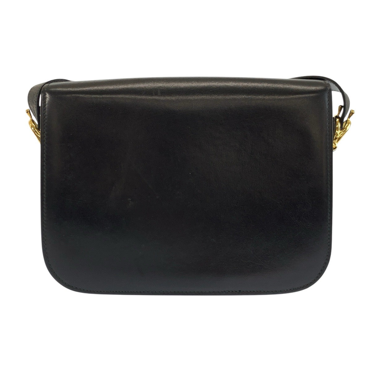 24428
CELINE セリーヌ ヴィンテージ 馬車金具 ブラック 黒 ゴールド金具 レザー ショルダーバッグ ハンドバッグ レディース AB70
