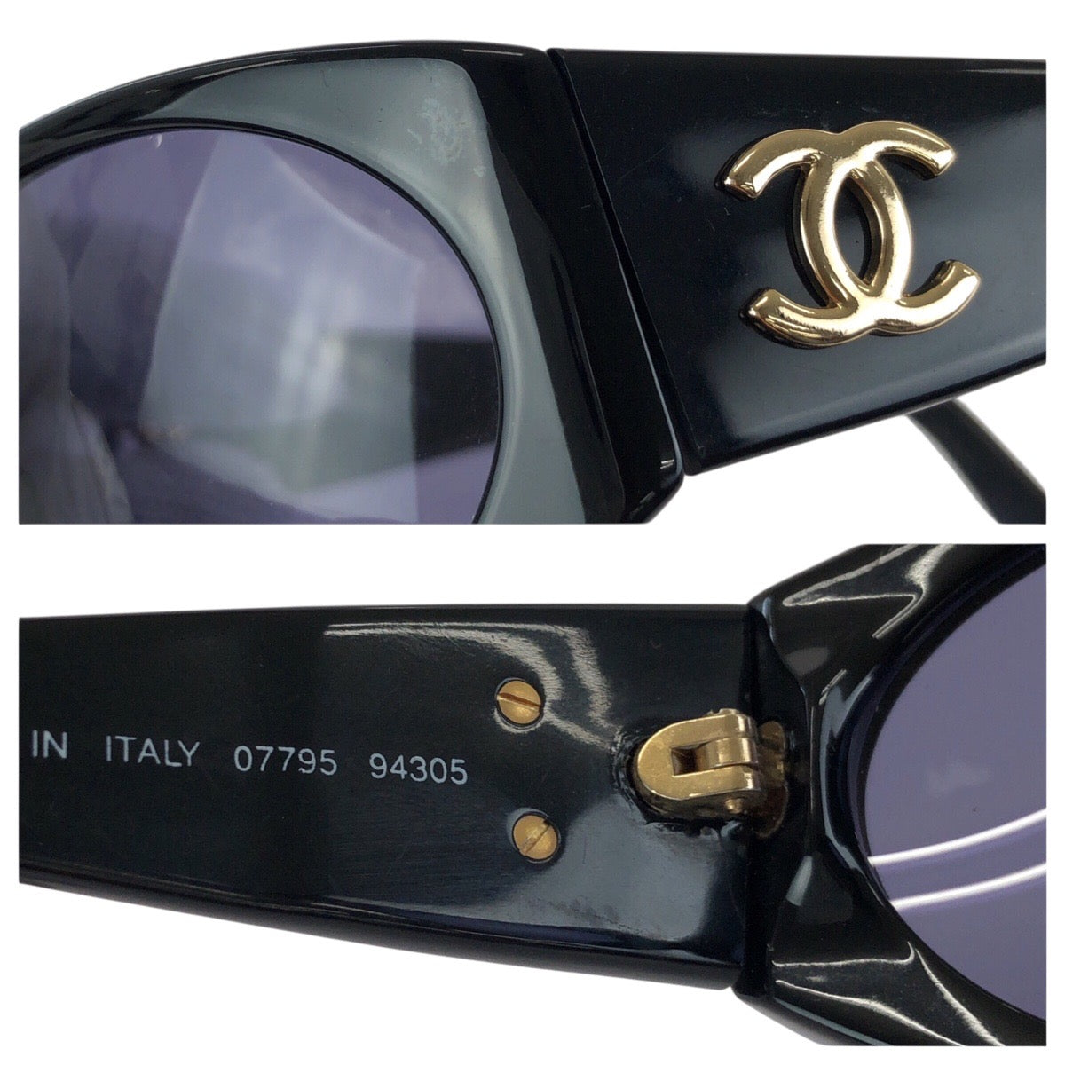 24438
CHANEL シャネル ヴィンテージ ココマーク ブラック 黒 ゴールド金具 プラスチック / メタル 07795 94305 サングラス 男女兼用 オーバル レディース ABP21