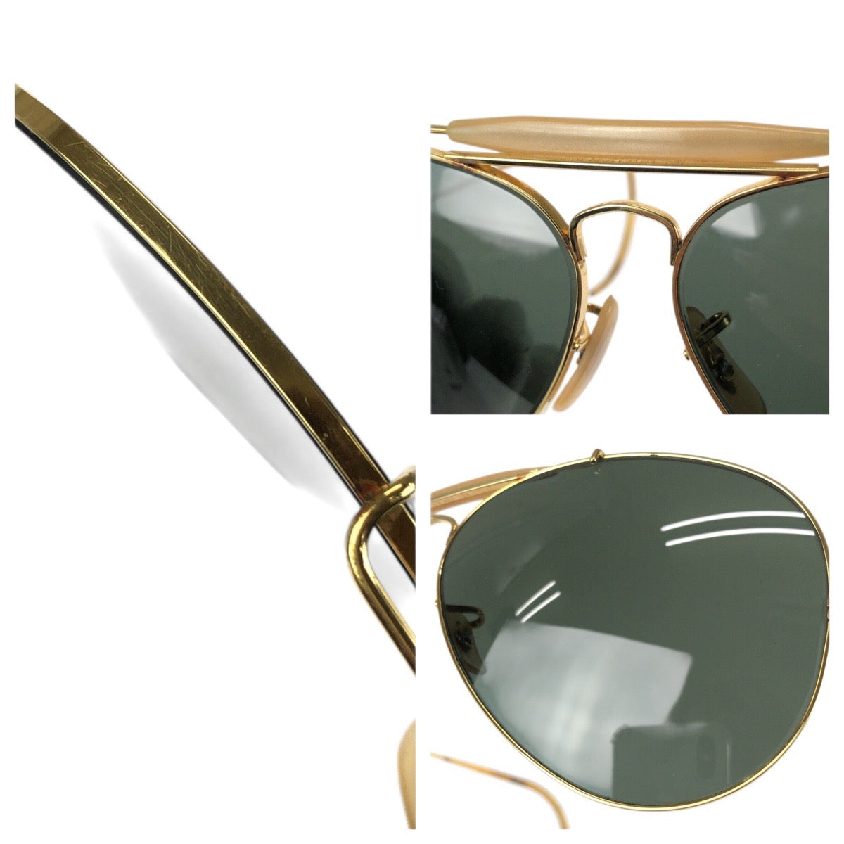 24440
Ray-Ban レイバン ヴィンテージ ボシュロム アビエーター ゴールド グリーン メタル B&L 62□14 サングラス 男女兼用 ティアドロップ レディース ABP15