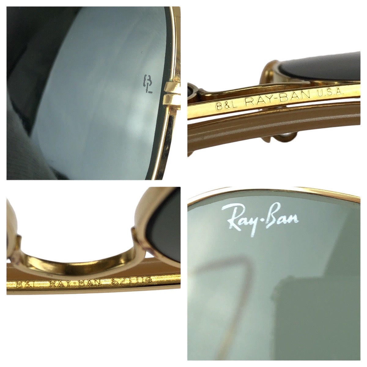 24440
Ray-Ban レイバン ヴィンテージ ボシュロム アビエーター ゴールド グリーン メタル B&L 62□14 サングラス 男女兼用 ティアドロップ レディース ABP15