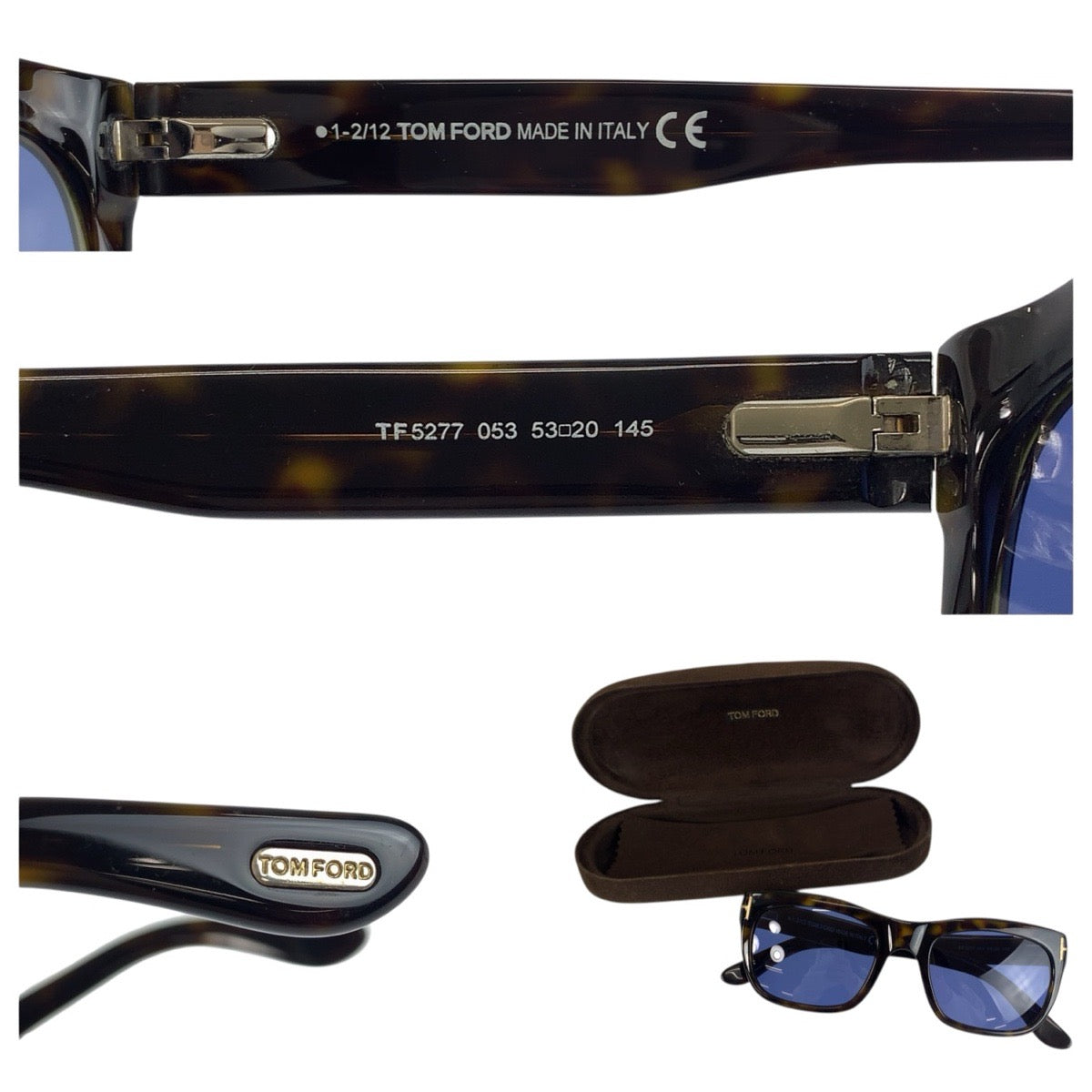 24442
TOM FORD トムフォード ブラウン ブルー プラスチック TF5277 053 53□20 145 サングラス 男女兼用 ウェリントン メンズ AB15
