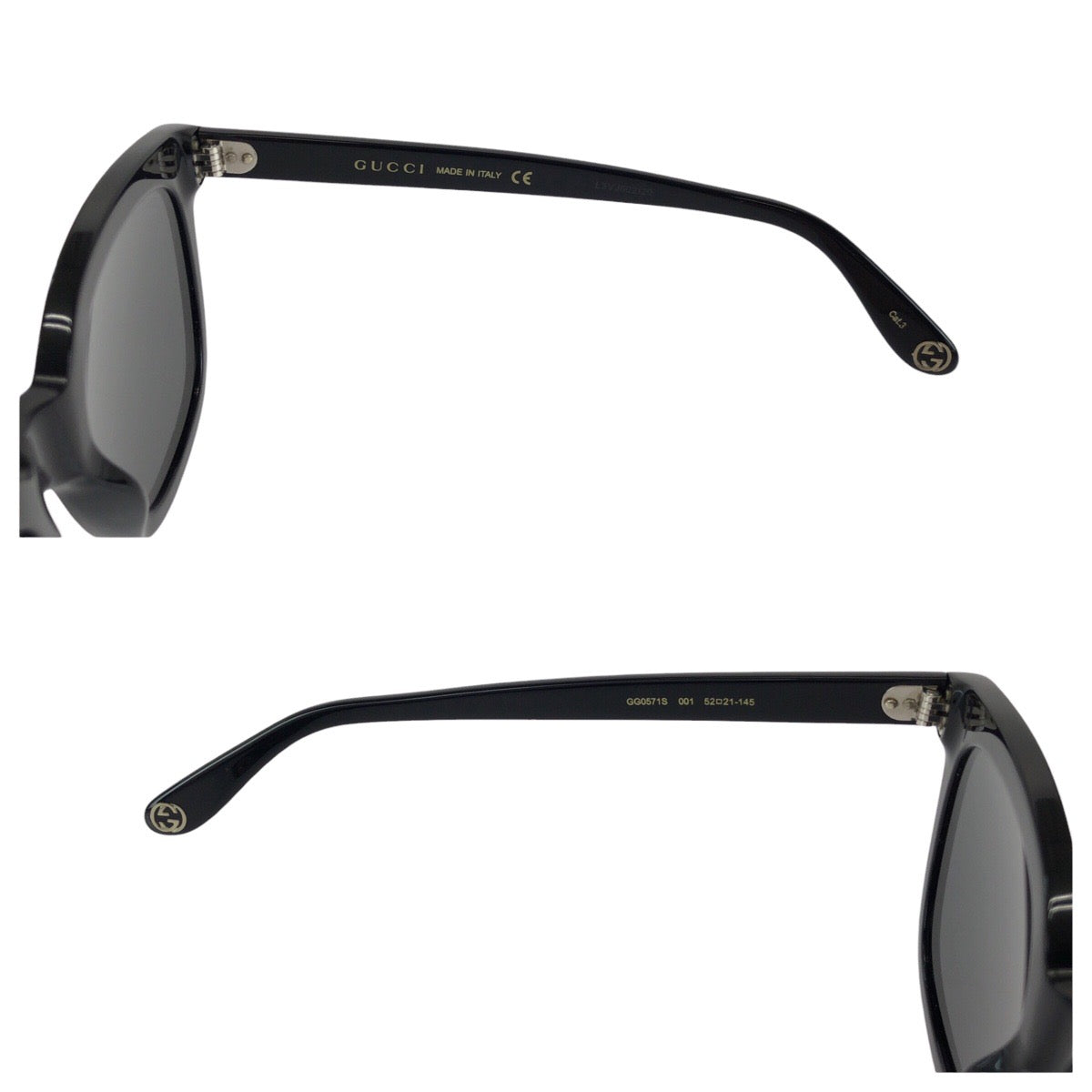 24443
GUCCI グッチ ロゴ ブラック 黒 シルバー金具 プラスチック GG0571S サングラス 男女兼用 スクエア レディース ABP7