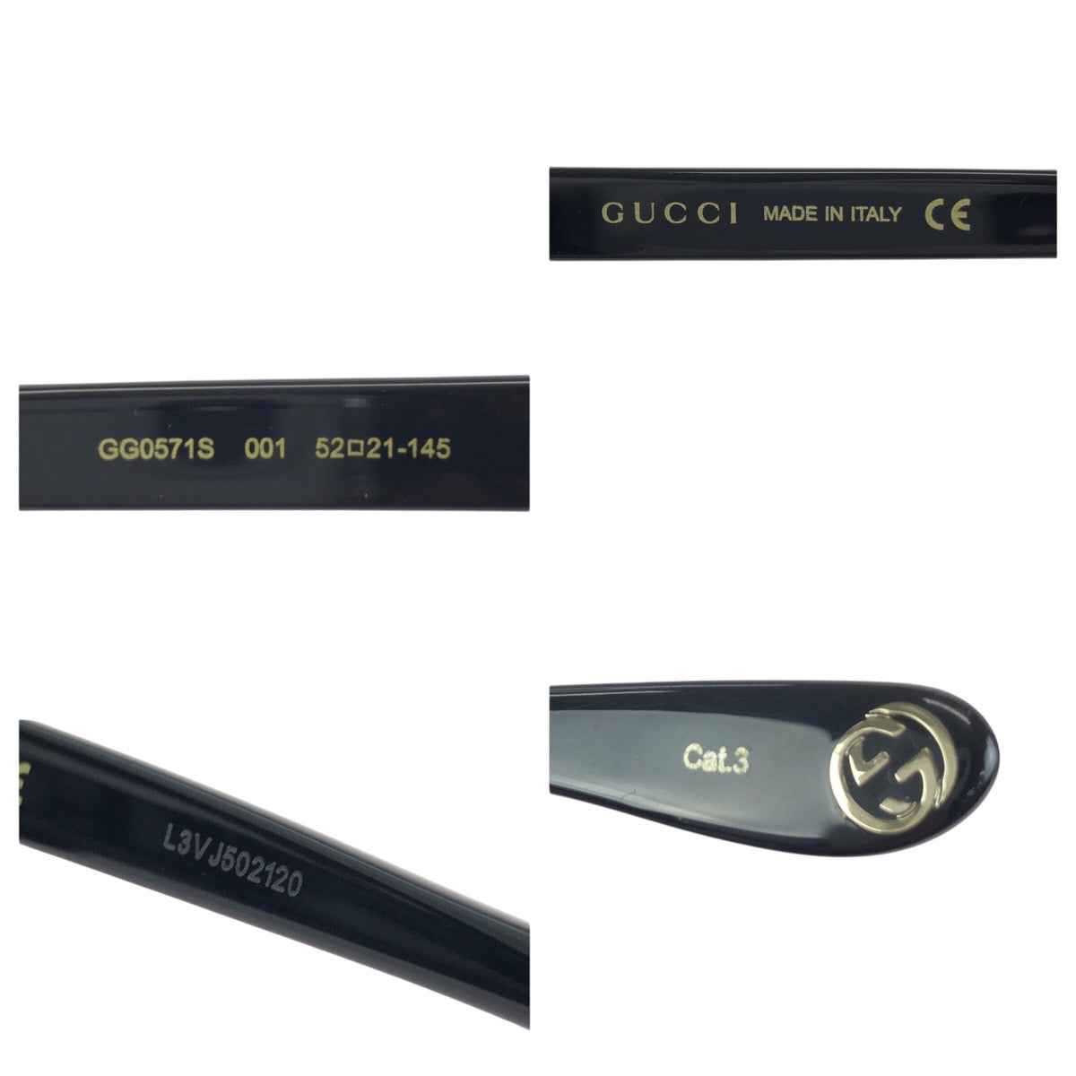 24443
GUCCI グッチ ロゴ ブラック 黒 シルバー金具 プラスチック GG0571S サングラス 男女兼用 スクエア レディース ABP7
