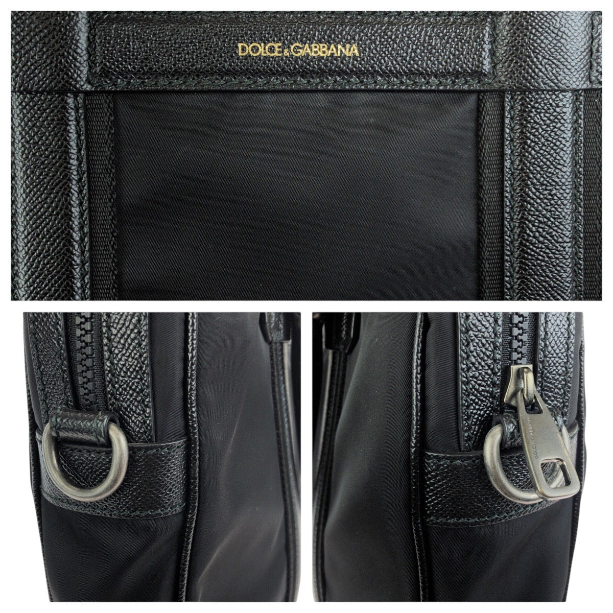 24448
DOLCE&GABBANA ドルチェアンドガッバーナ 2way ブラック 黒 ガンメタ金具 ナイロン / レザー ビジネスバッグ ブリーフケース ショルダーバッグ メンズ A40