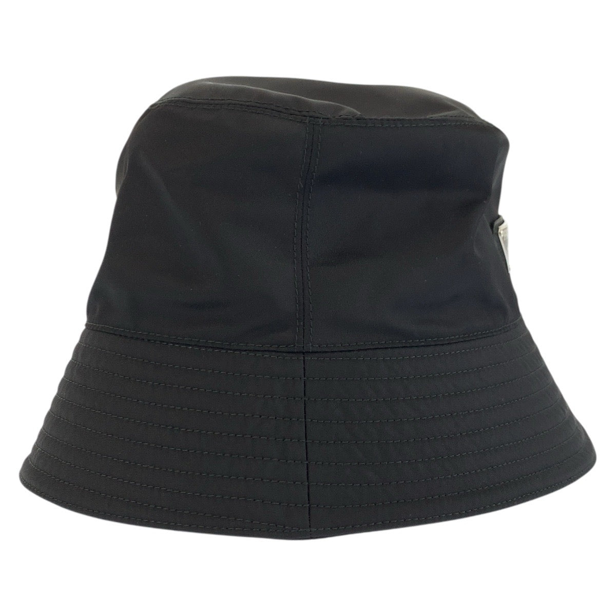 24449
PRADA プラダ テスート 三角ロゴプレート サイズL ブラック 黒 シルバー金具 ナイロン バケットハット 男女兼用 メンズ SA54