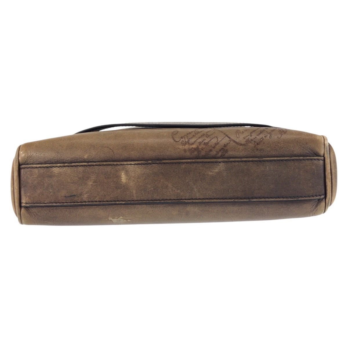 24455
Berluti ベルルッティ カリグラフィ ブラウン シルバー金具 レザー クラッチバッグ セカンドバッグ メンズ AB40