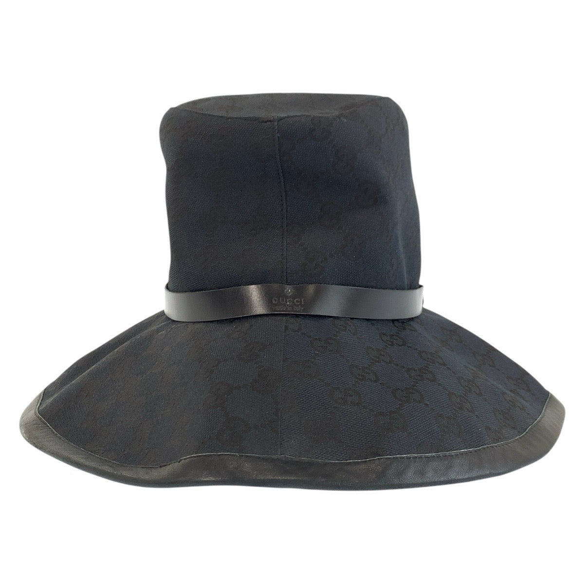 24456
GUCCI グッチ ブラック 黒 GGキャンバス / レザー ハット レディース A35