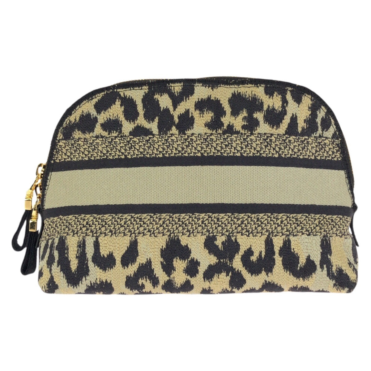 24463
Dior ディオール DiorTravel レオパード柄 ベージュ ブラック ゴールド金具 キャンバス ポーチ メイクポーチ 小物入れ レディース A56
