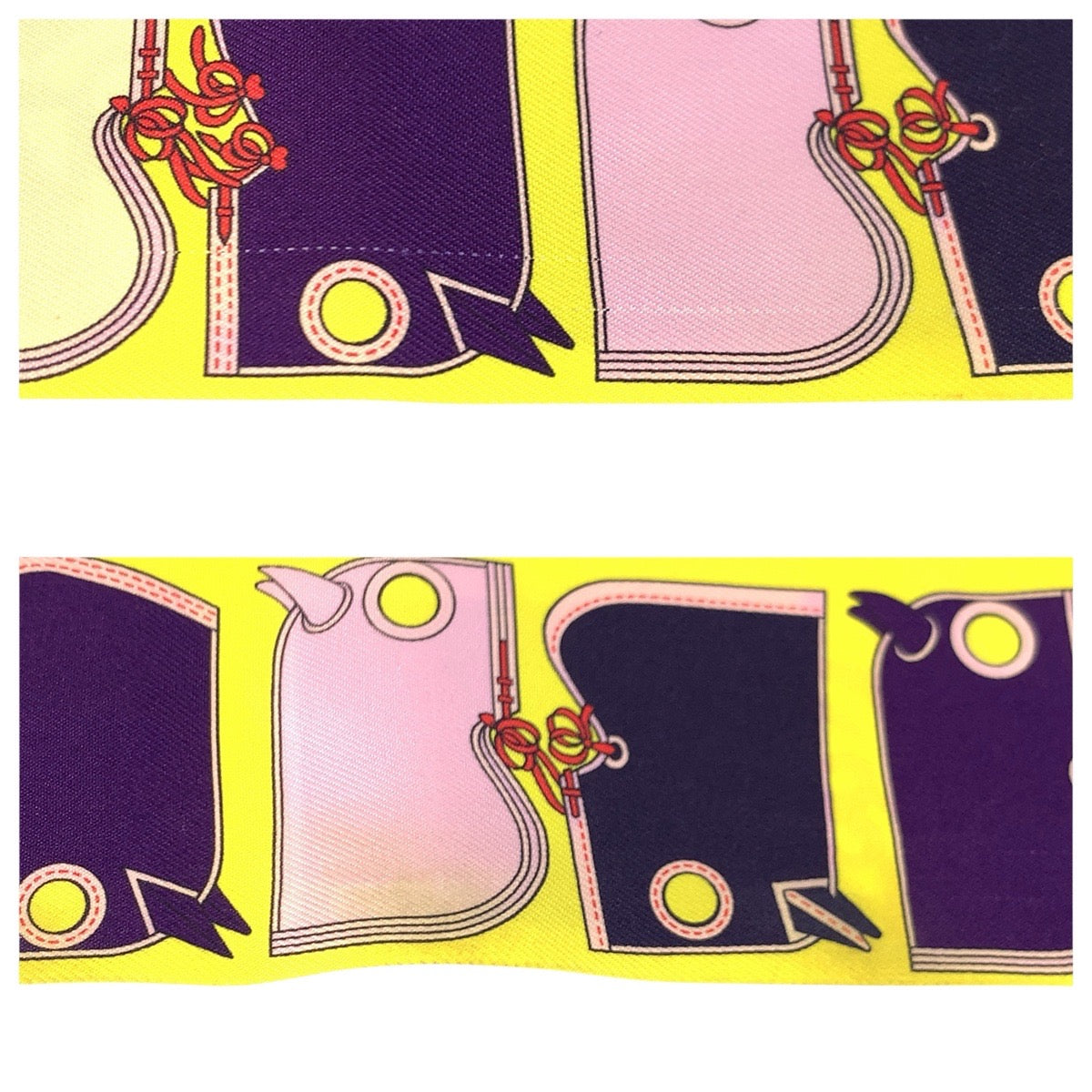 24465
HERMES エルメス ツイリー Camails イエロー マルチカラー シルク スカーフ リボンスカーフ レディース AB18