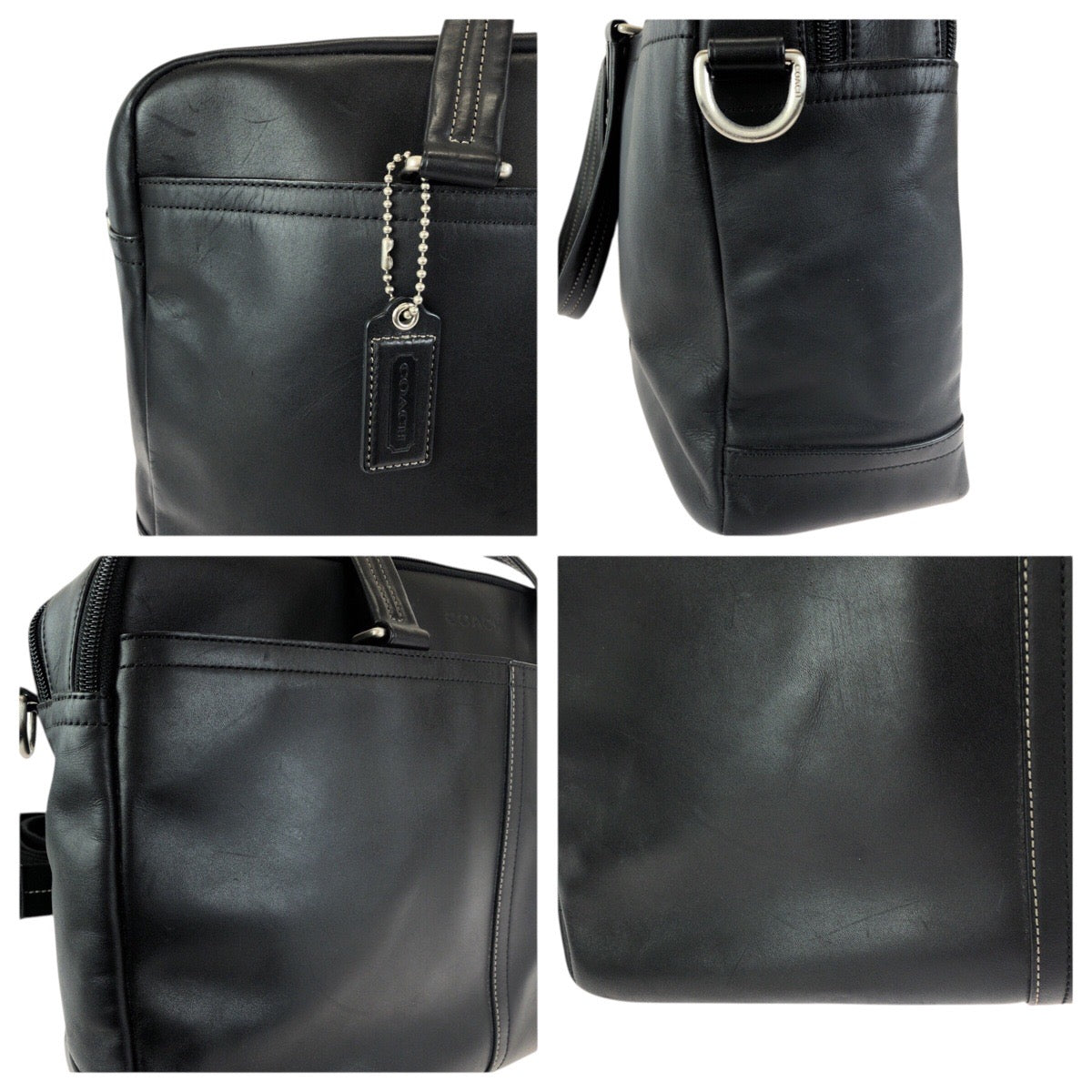 24469
COACH コーチ ２way ブラック 黒 シルバー金具 レザー F70707 ビジネスバッグ ブリーフケース ショルダーバッグ メンズ ABP18