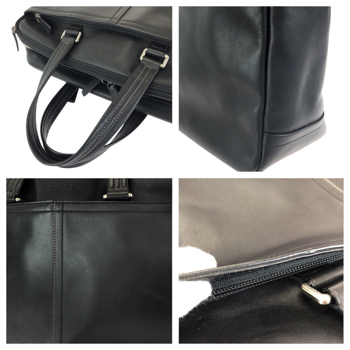 24469
COACH コーチ ２way ブラック 黒 シルバー金具 レザー F70707 ビジネスバッグ ブリーフケース ショルダーバッグ メンズ ABP18