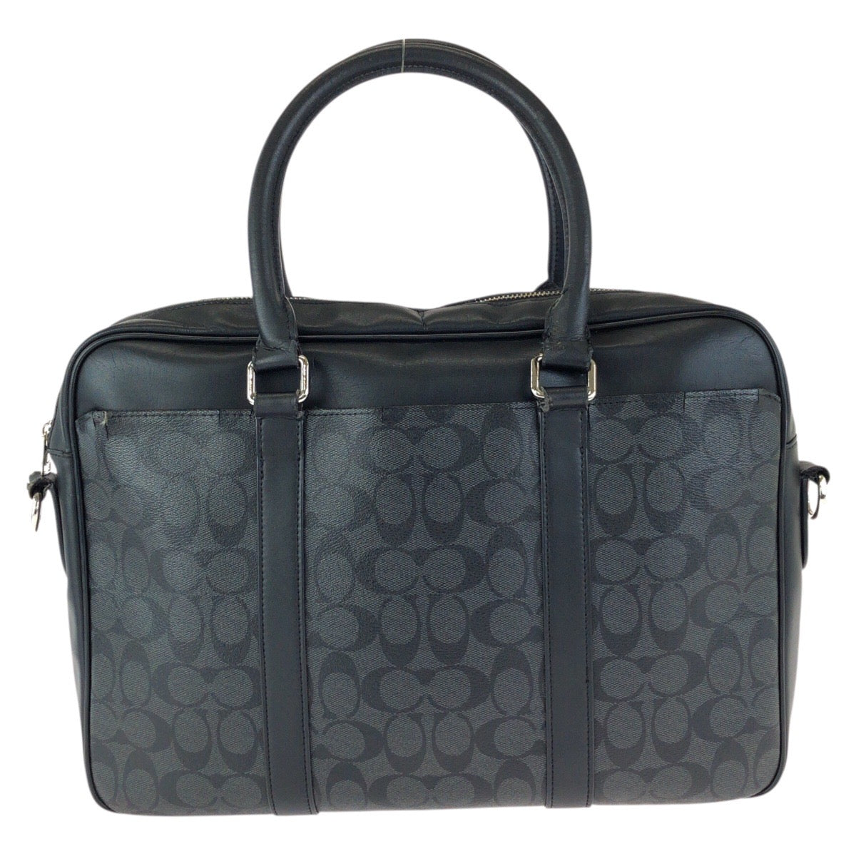 24470
COACH コーチ シグネチャー ブラック 黒 シルバー金具 PVC / レザー F71794 ビジネスバッグ ブリーフケース メンズ B3