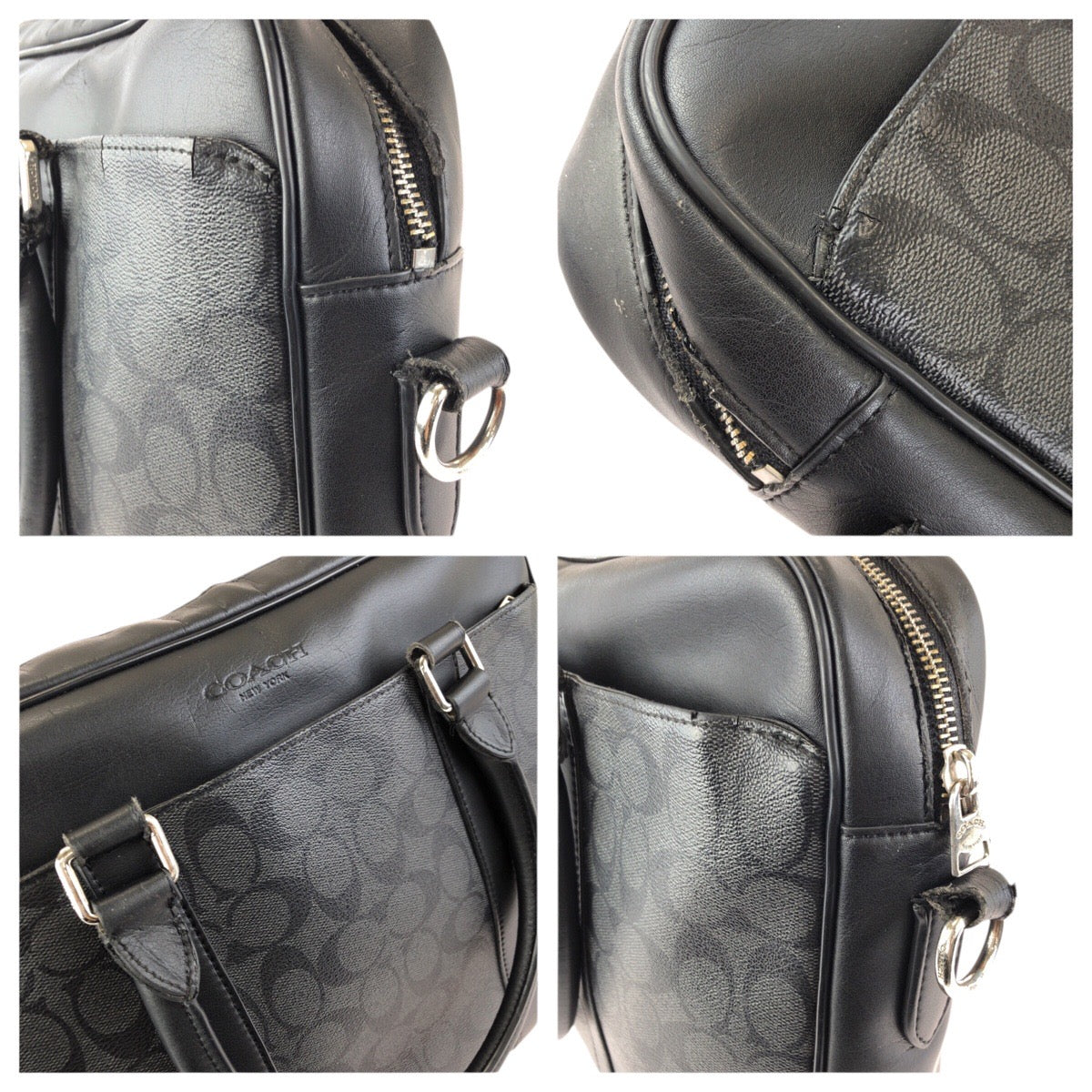 24470
COACH コーチ シグネチャー ブラック 黒 シルバー金具 PVC / レザー F71794 ビジネスバッグ ブリーフケース メンズ B3