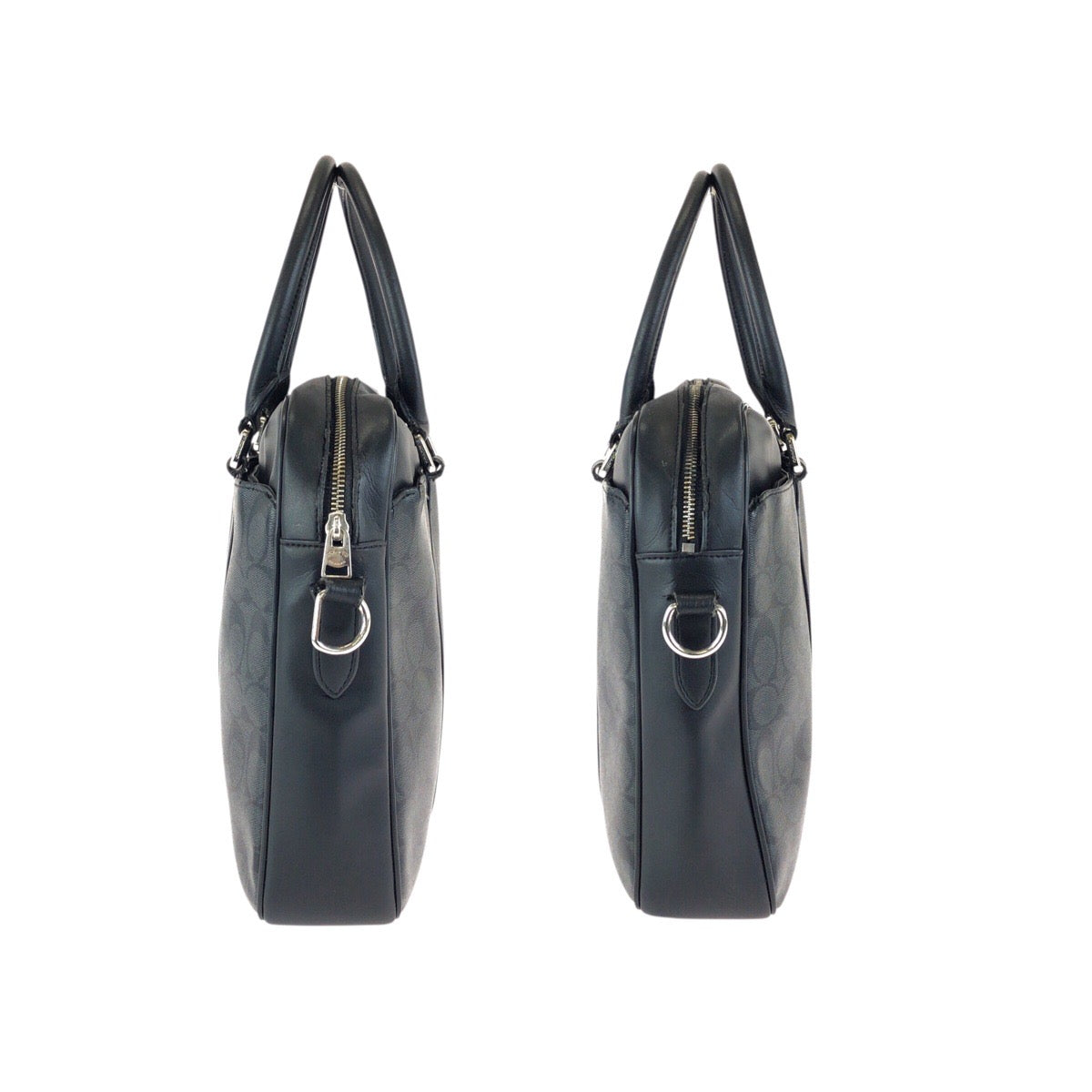 24470
COACH コーチ シグネチャー ブラック 黒 シルバー金具 PVC / レザー F71794 ビジネスバッグ ブリーフケース メンズ B3