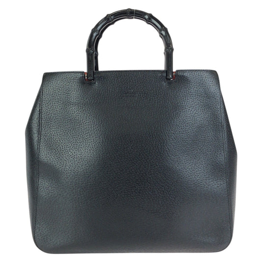 24471
GUCCI グッチ バンブー ブラック 黒 シルバー金具 レザー 002 1060 トートバッグ ハンドバッグ レディース ABP32