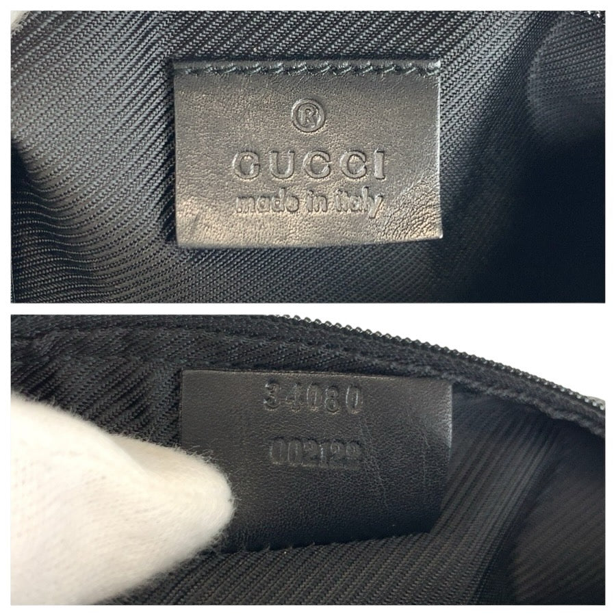 24472
GUCCI グッチ ブラック 黒 GGキャンバス / レザー 34080 ハンドバッグ アクセサリーポーチ レディース ABP32