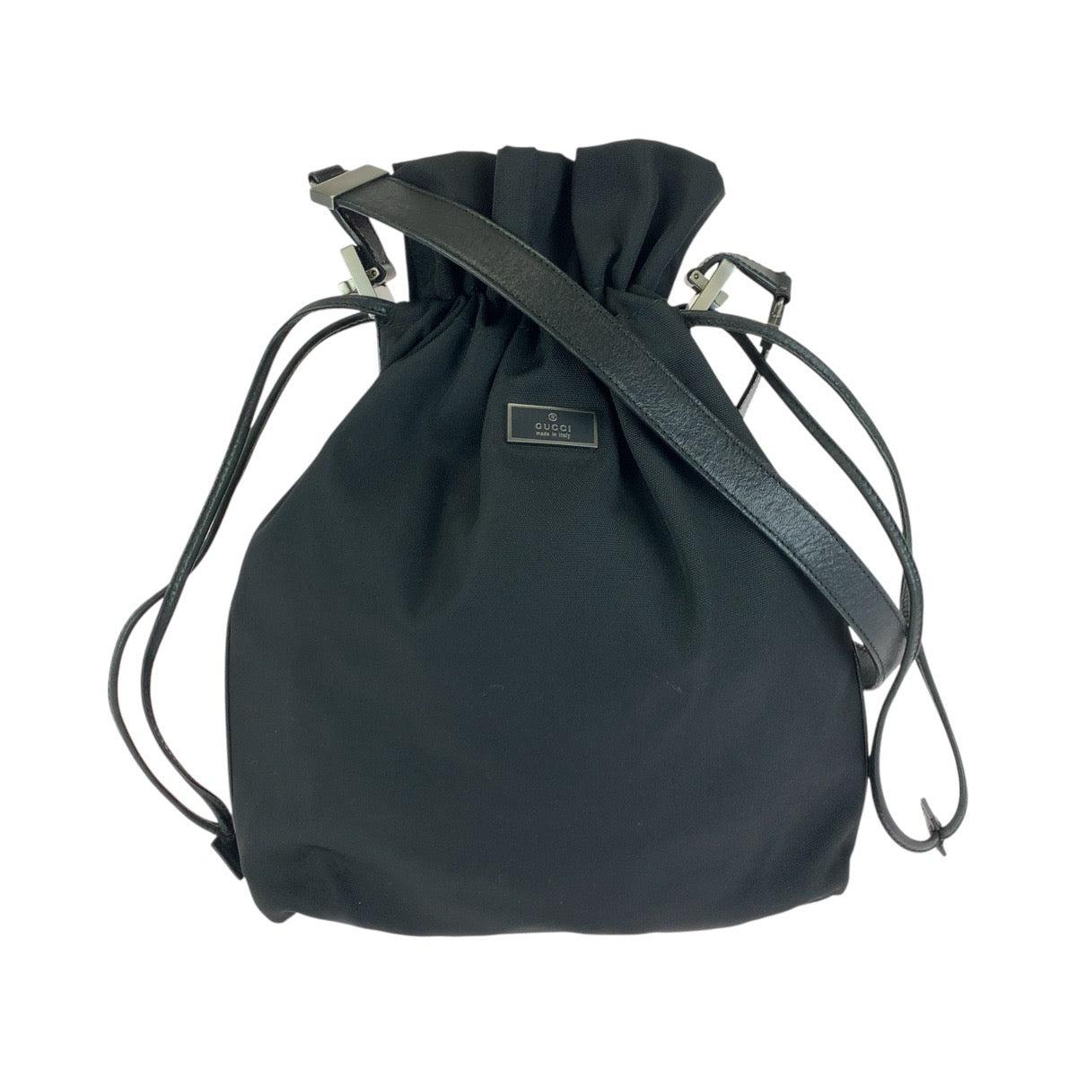 24473
GUCCI グッチ ブラック 黒 ガンメタ金具 ナイロン / レザー 001 3707 ショルダーバッグ ポシェット レディース A32