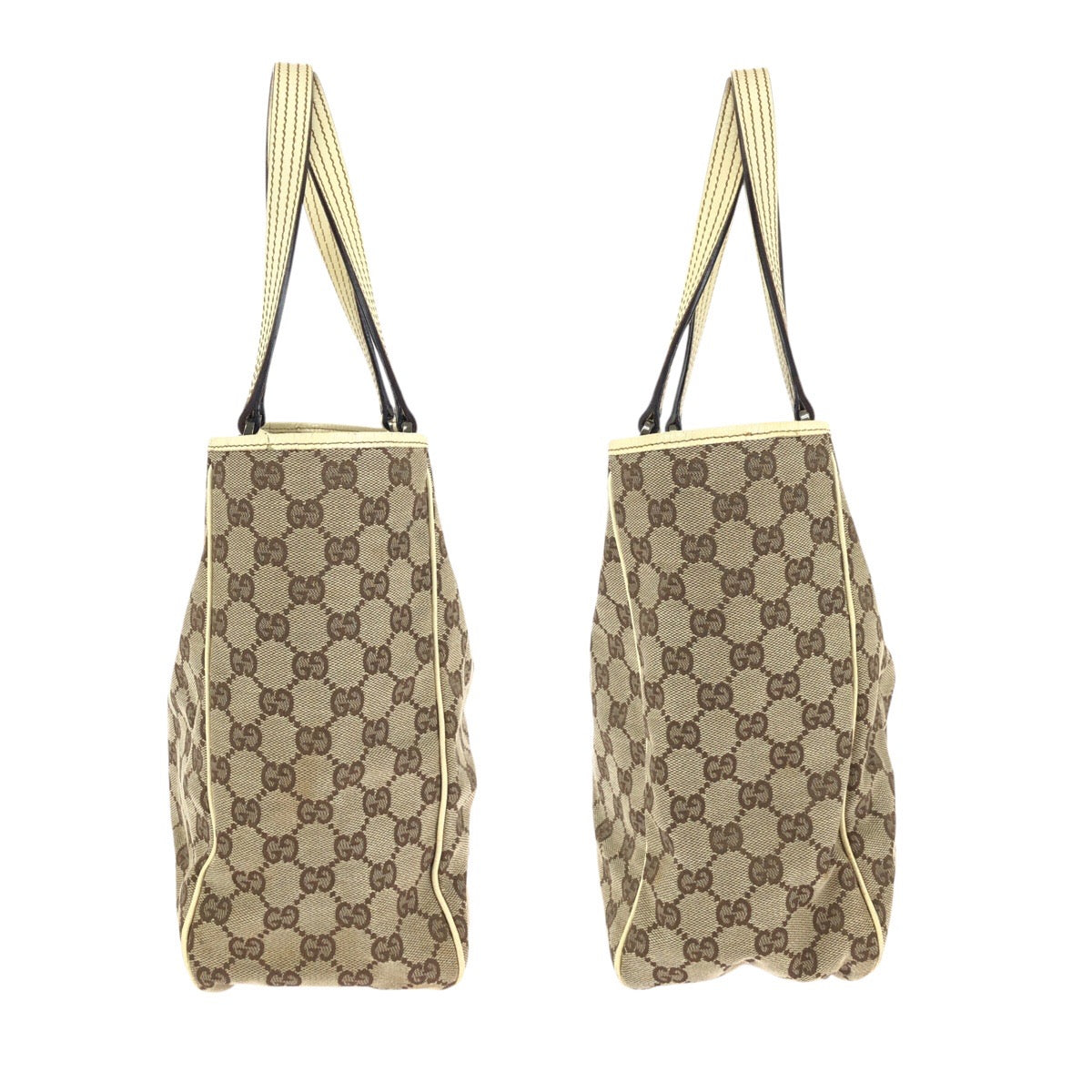 24475
GUCCI グッチ ベージュ ガンメタ金具 GGキャンバス / レザー 143017 トートバッグ ハンドバッグ レディース AB24