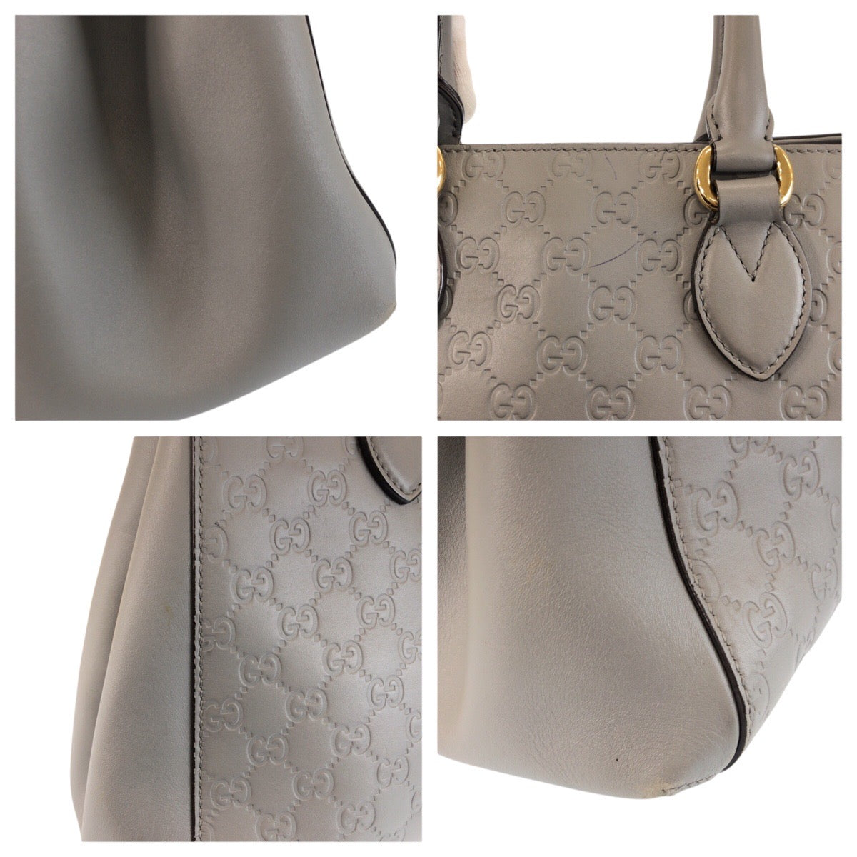 24476
GUCCI グッチ グッチシマ グレー ゴールド金具 レザー 453704 トートバッグ ハンドバッグ レディース AB40