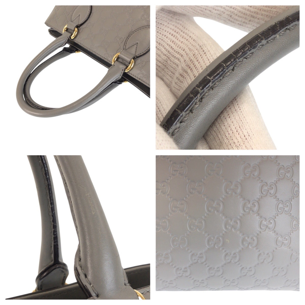 24476
GUCCI グッチ グッチシマ グレー ゴールド金具 レザー 453704 トートバッグ ハンドバッグ レディース AB40