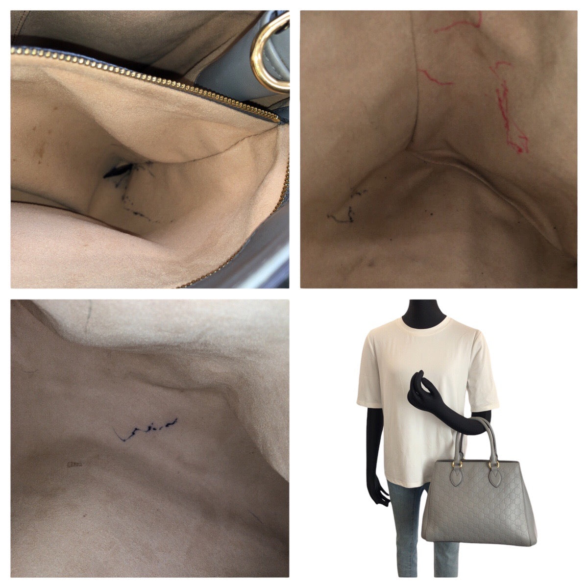 24476
GUCCI グッチ グッチシマ グレー ゴールド金具 レザー 453704 トートバッグ ハンドバッグ レディース AB40