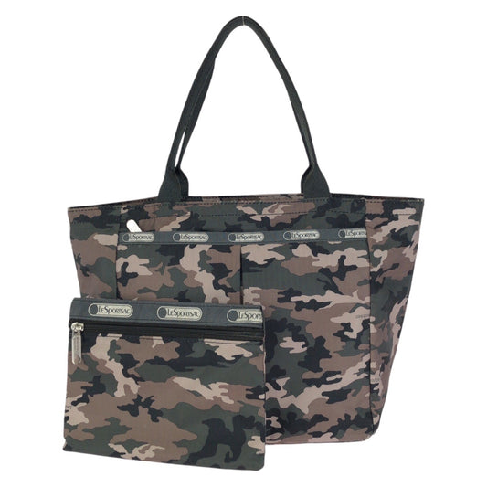 24478
LeSportsac レスポートサック エブリガール 迷彩 カモフラ グリーン シルバー金具 ナイロン トートバッグ ハンドバッグ レディース ABP12