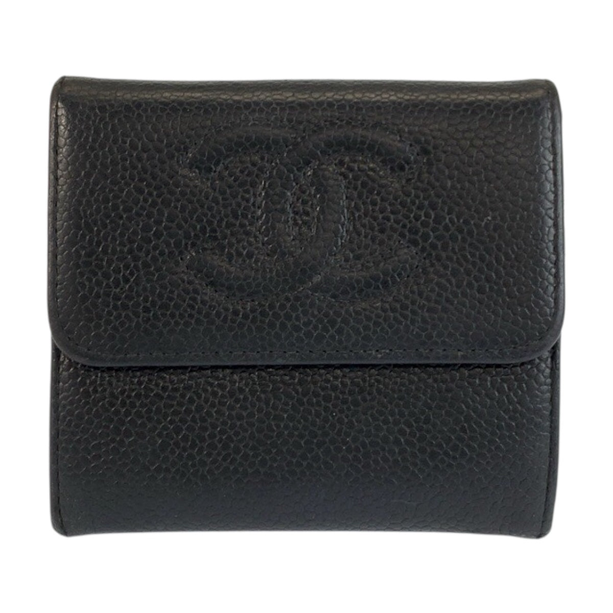24483
CHANEL シャネル ココマーク ブラック 黒 レザー 折財布 コンパクトウォレット レディース ABP40