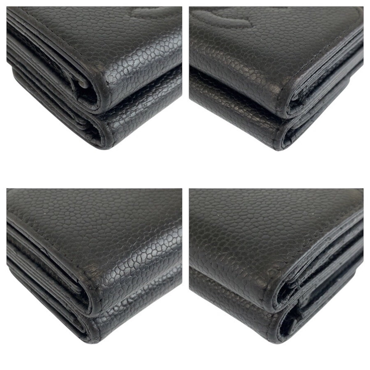 24483
CHANEL シャネル ココマーク ブラック 黒 レザー 折財布 コンパクトウォレット レディース ABP40