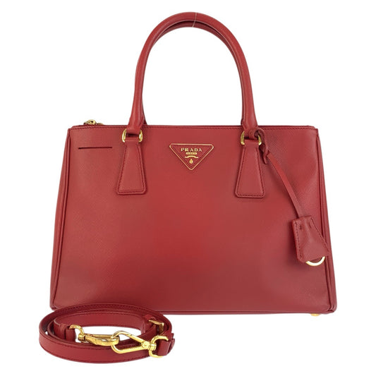 24486
PRADA プラダ サフィアーノ ガレリア レッド ゴールド金具 レザー ハンドバッグ トートバッグ ショルダーバッグ 2way レディース ABP90