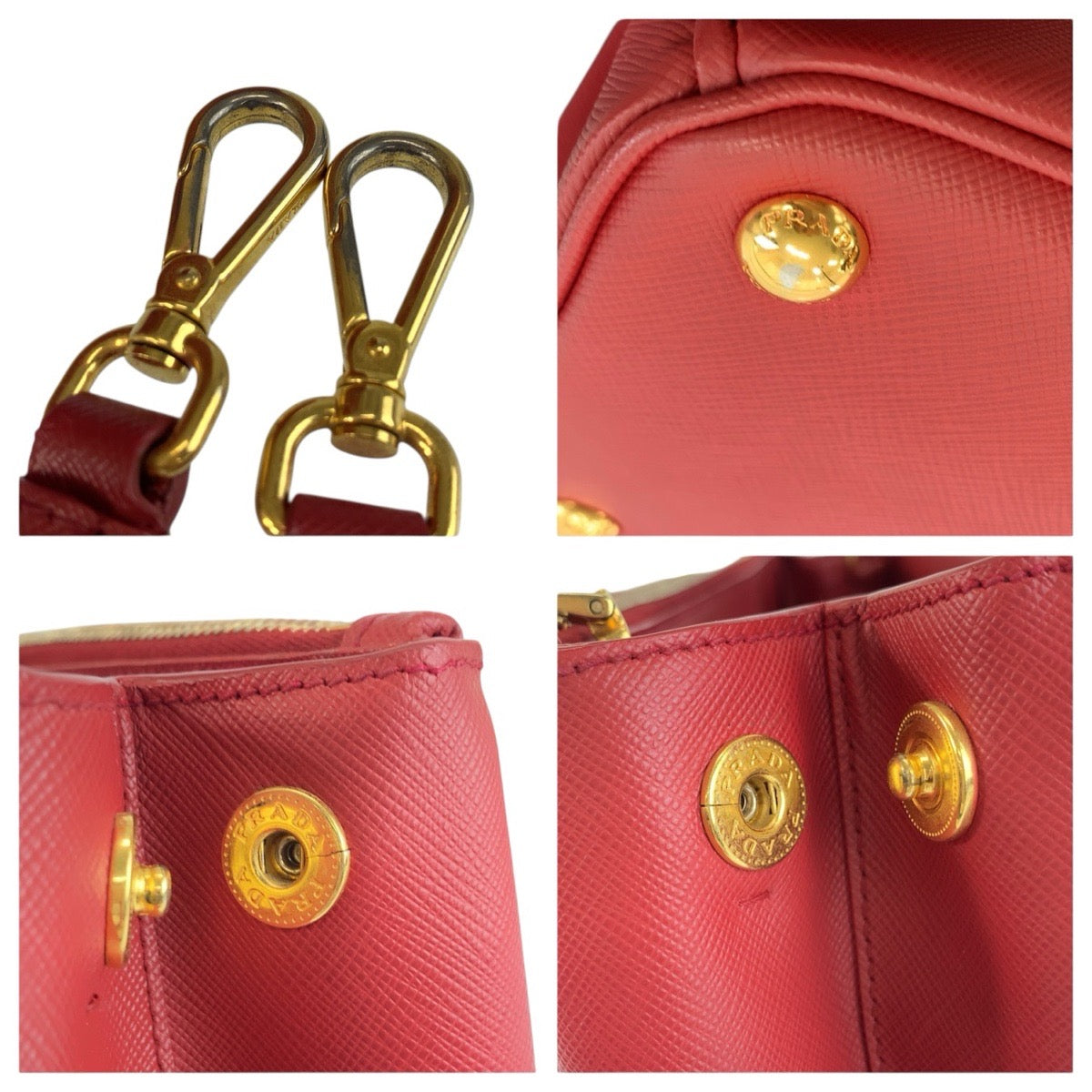 24486
PRADA プラダ サフィアーノ ガレリア レッド ゴールド金具 レザー ハンドバッグ トートバッグ ショルダーバッグ 2way レディース ABP90