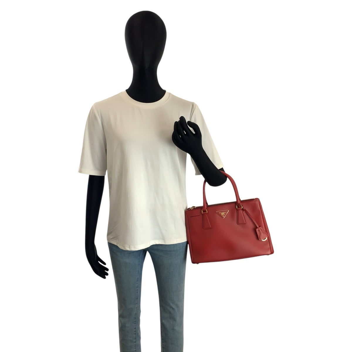 24486
PRADA プラダ サフィアーノ ガレリア レッド ゴールド金具 レザー ハンドバッグ トートバッグ ショルダーバッグ 2way レディース ABP90