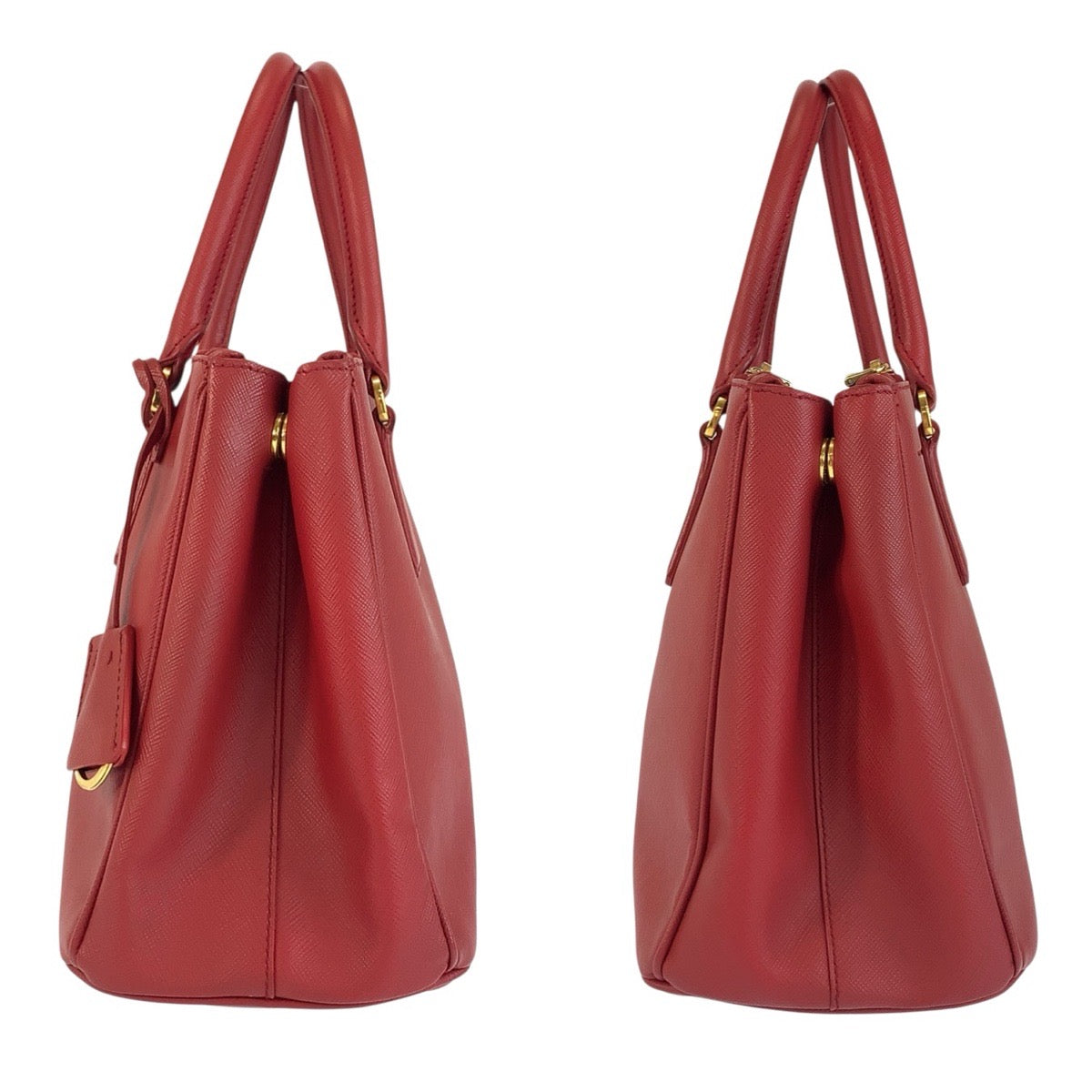 24486
PRADA プラダ サフィアーノ ガレリア レッド ゴールド金具 レザー ハンドバッグ トートバッグ ショルダーバッグ 2way レディース ABP90