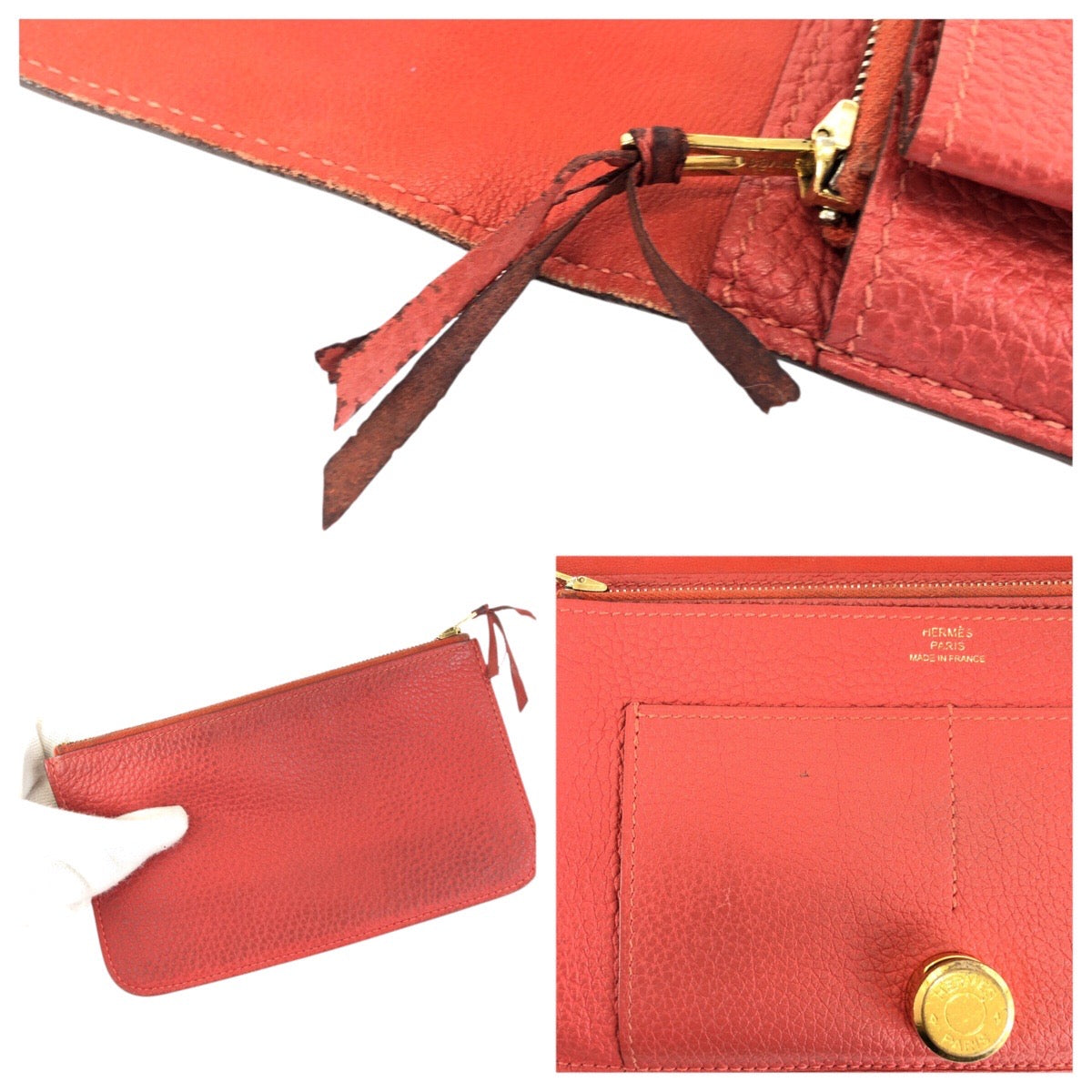 24499
HERMES エルメス ドゴン GM ルージュトマト レッド ゴールド金具 トゴ 長財布 ロングウォレット T刻印 レディース ABP32